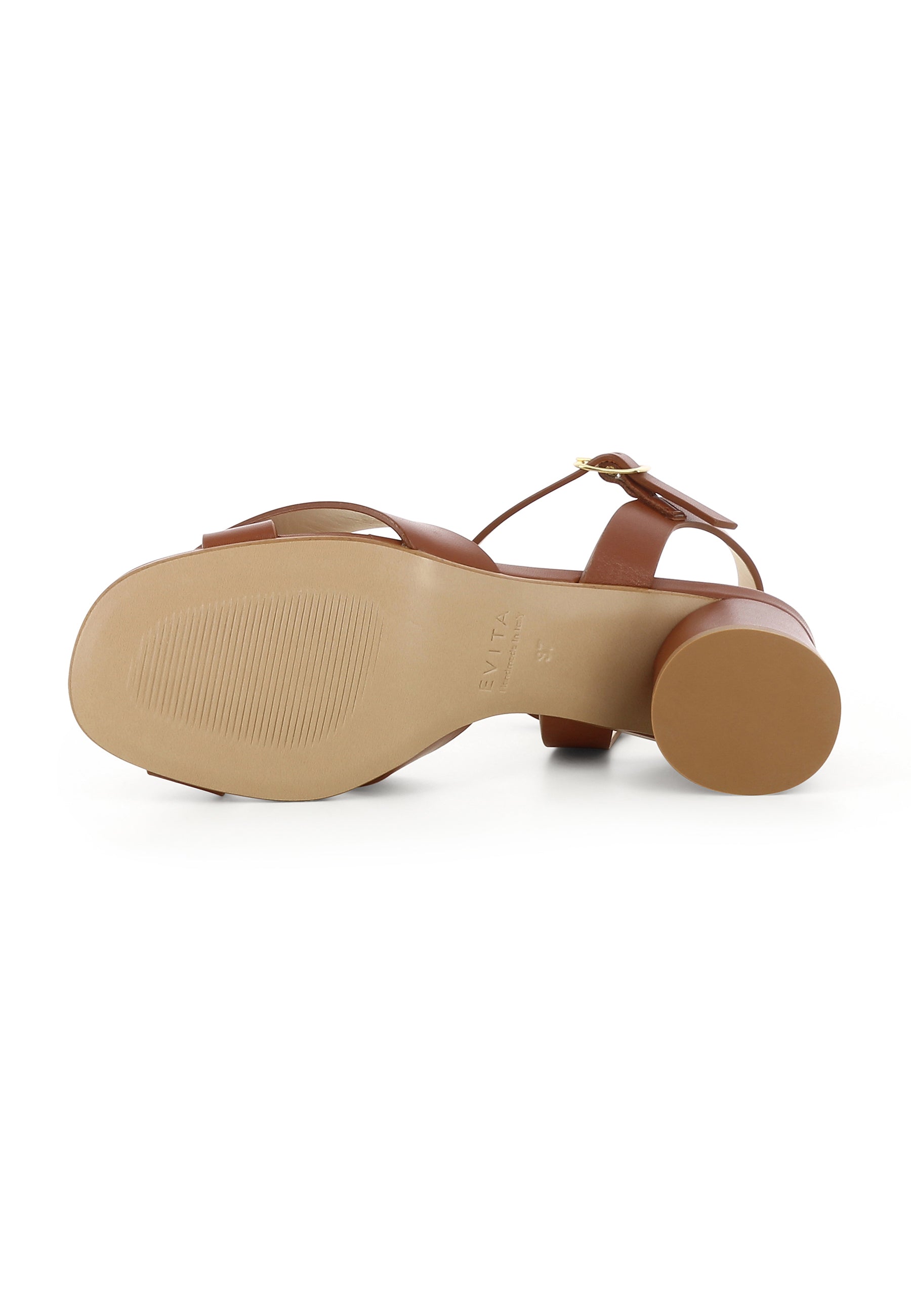 DORI Damen Sandalette - Glattleder Cognac