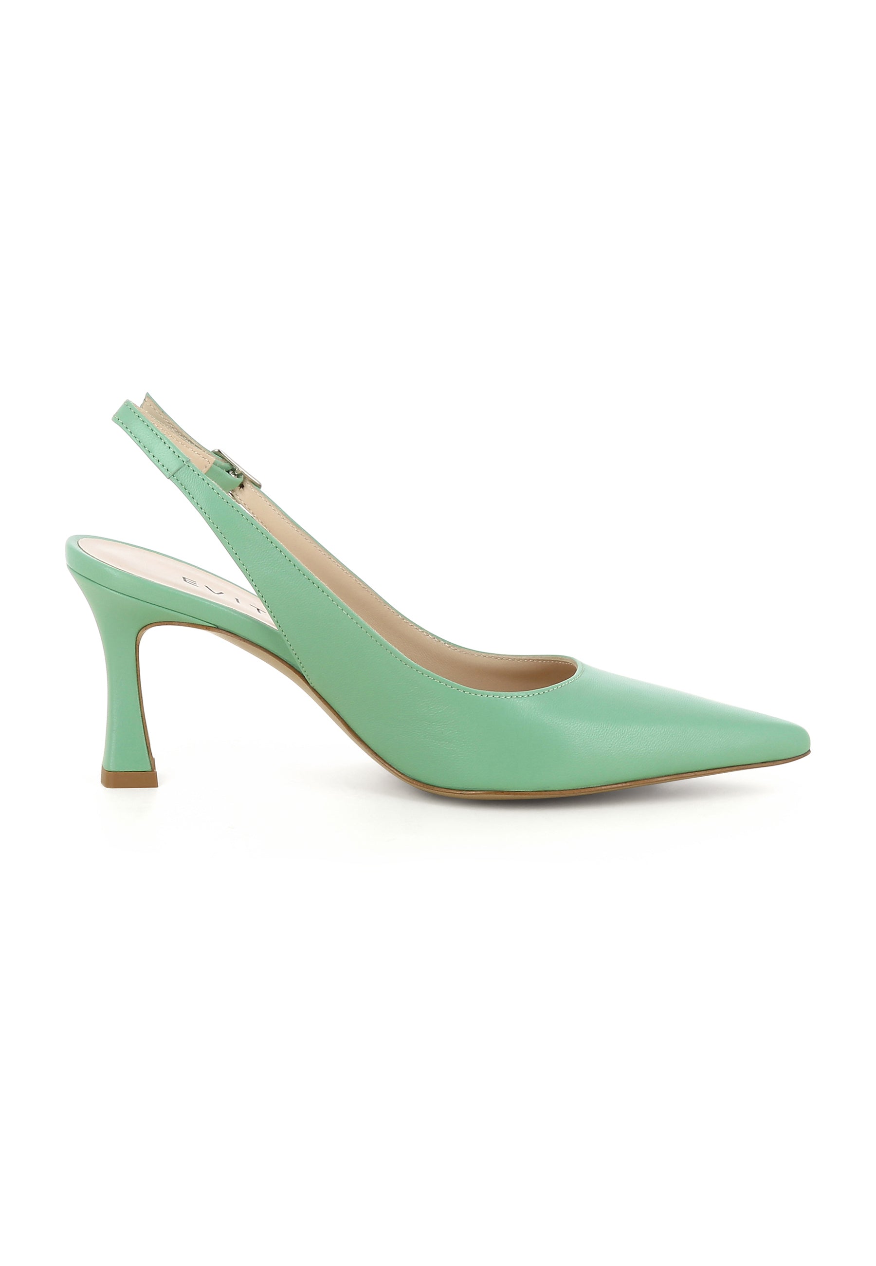 PENELOPE women's sling pumps - smooth leather mint green