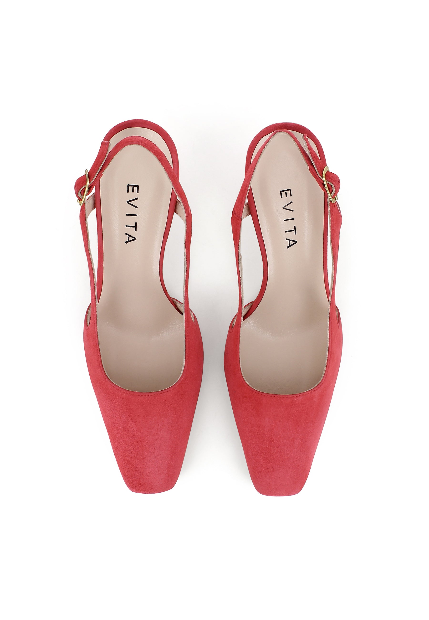 CARMELA Damen Sling Pumps - Velours Orange