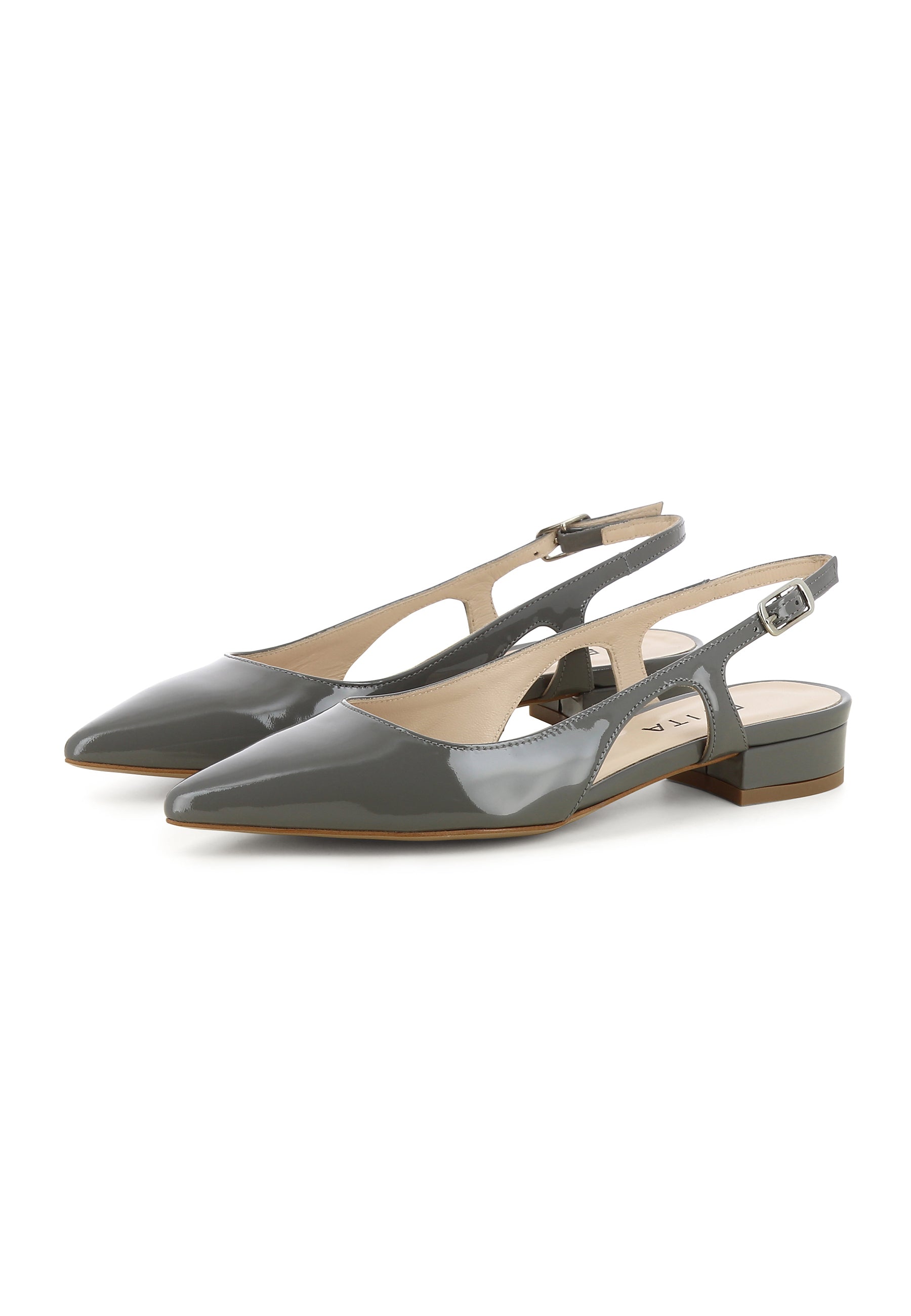 FRANCA women's sling pumps - patent leather gray
