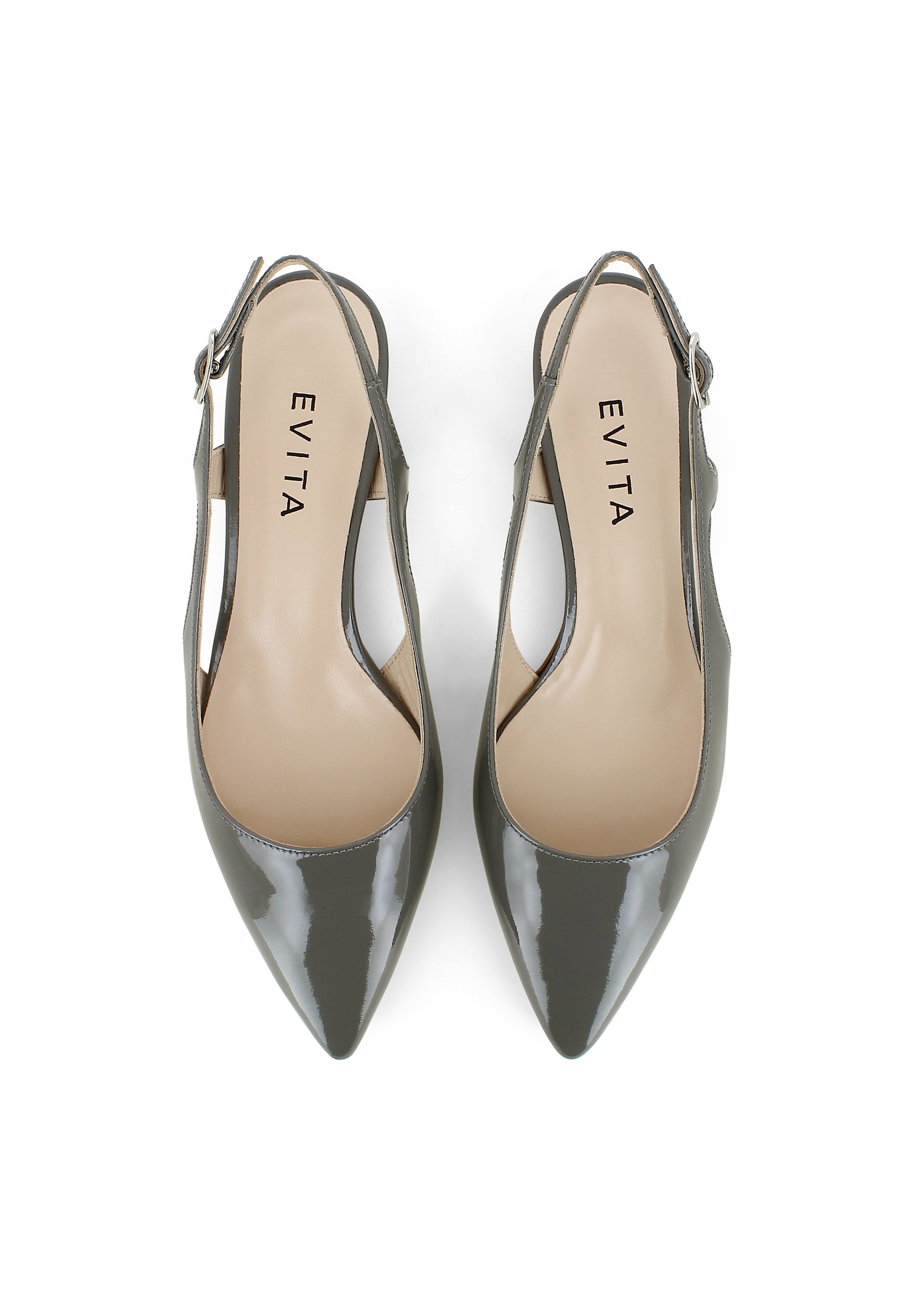 FRANCA women's sling pumps - patent leather gray