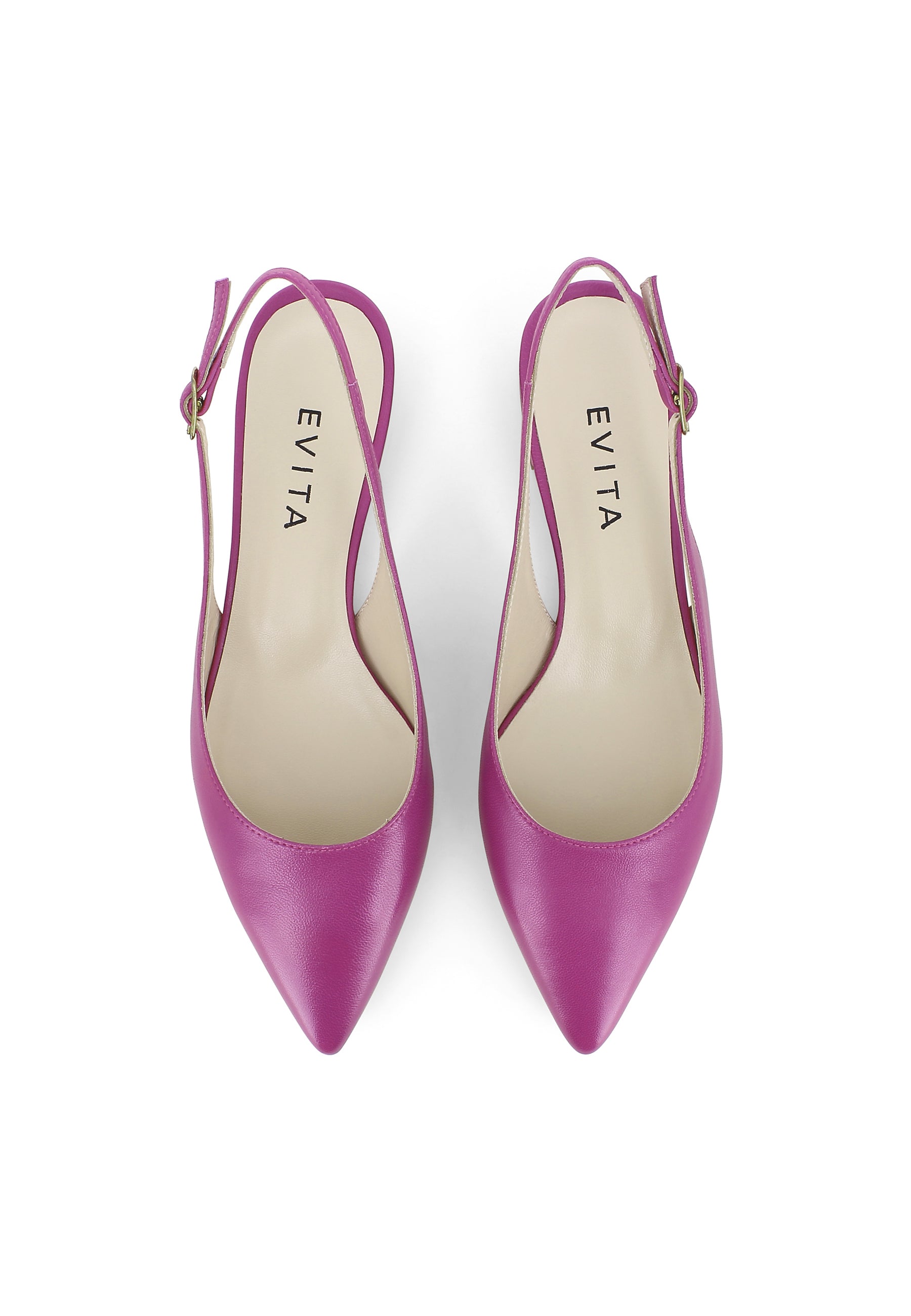 FRANCA women's sling pumps - smooth leather pink