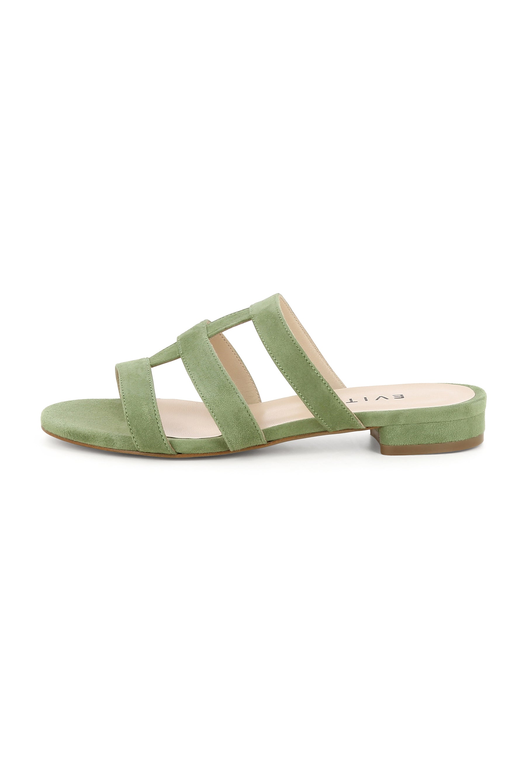 SALVINA Damen Pantolette - Velours Olive