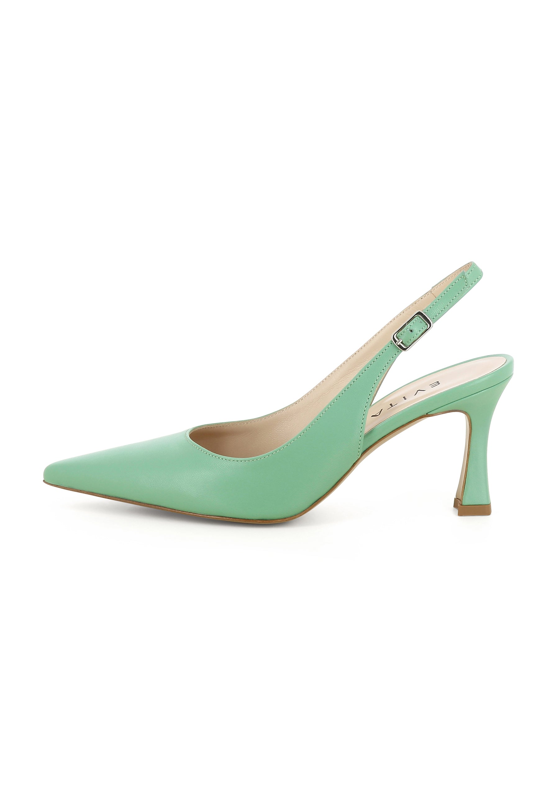 PENELOPE women's sling pumps - smooth leather mint green
