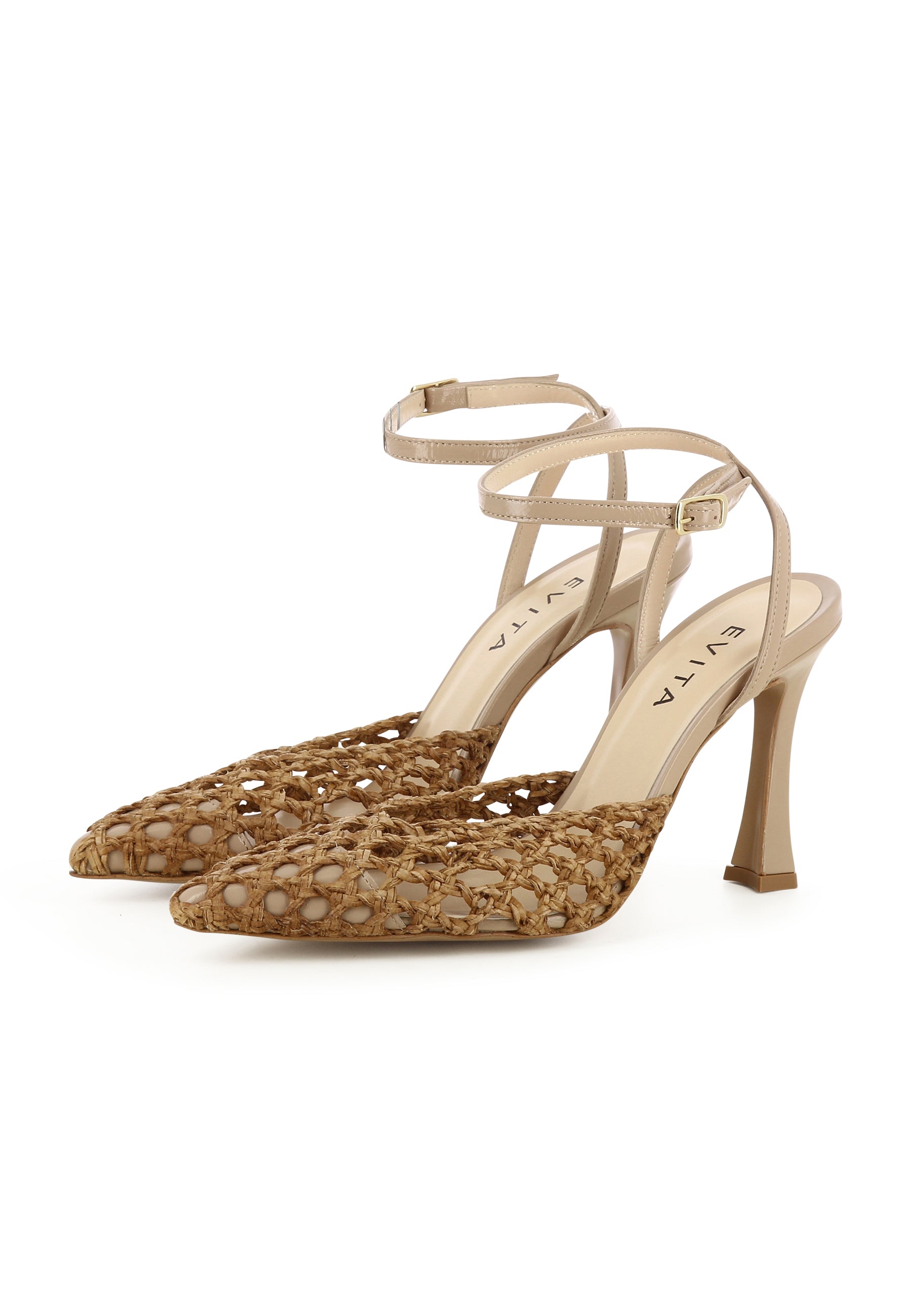 PIA Damen Pumps Halboffen - Raffia Cognac