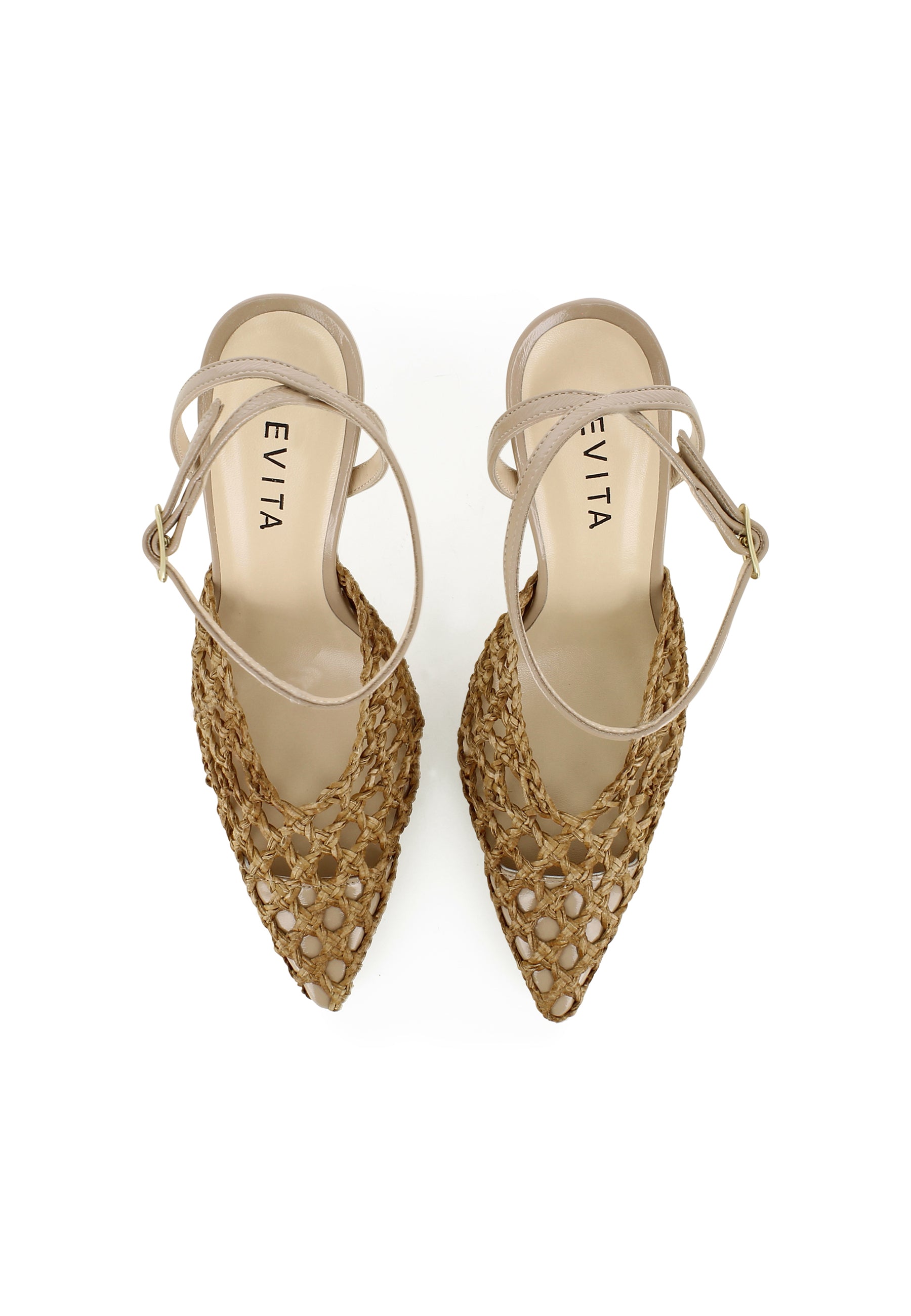 PIA Damen Pumps Halboffen - Raffia Cognac