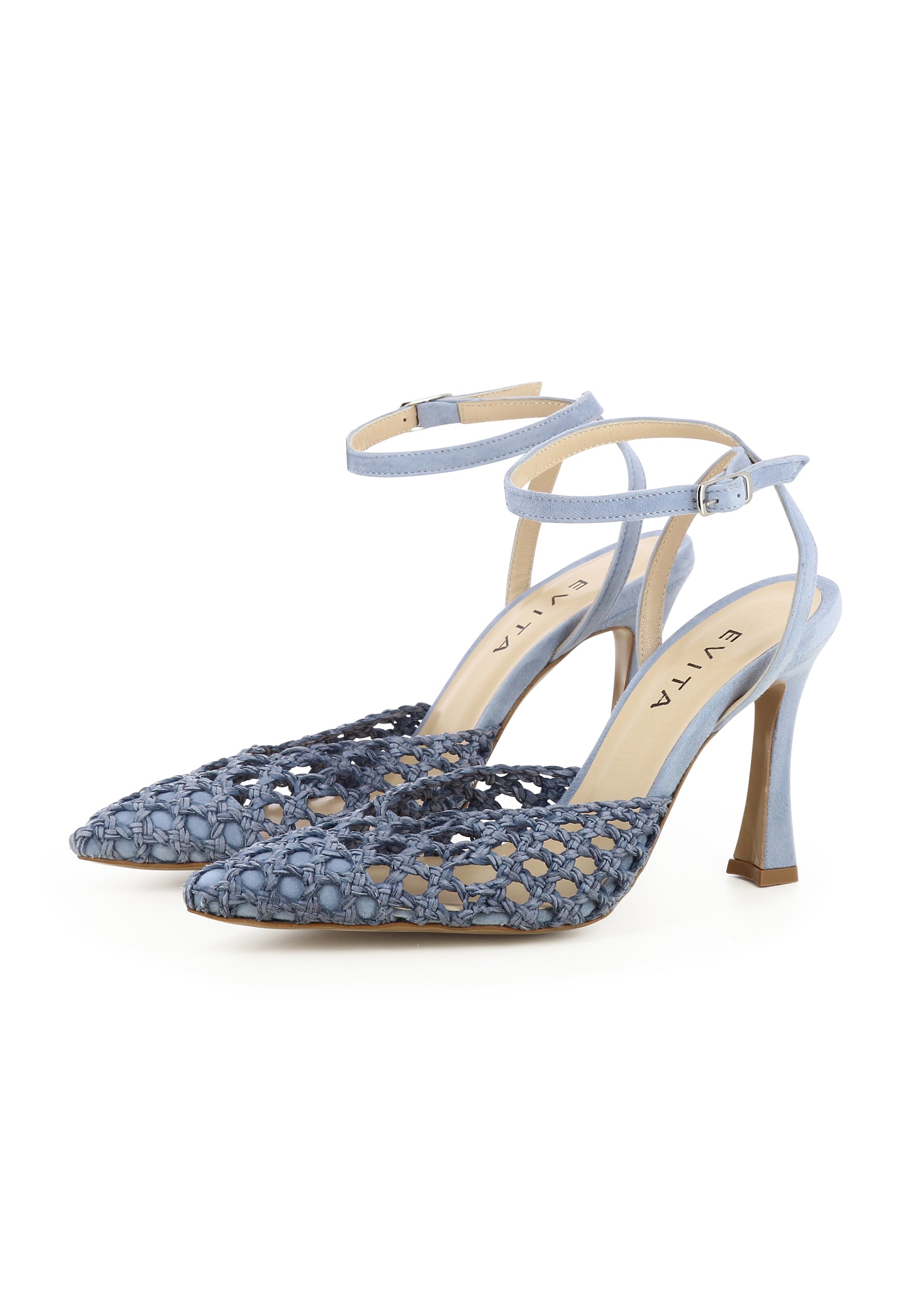 PIA Damen Pumps Halboffen - Raffia Blau