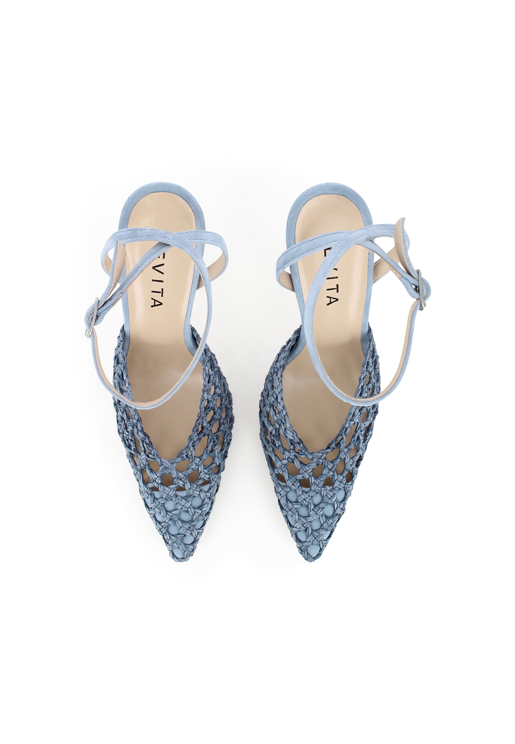 PIA Damen Pumps Halboffen - Raffia Blau