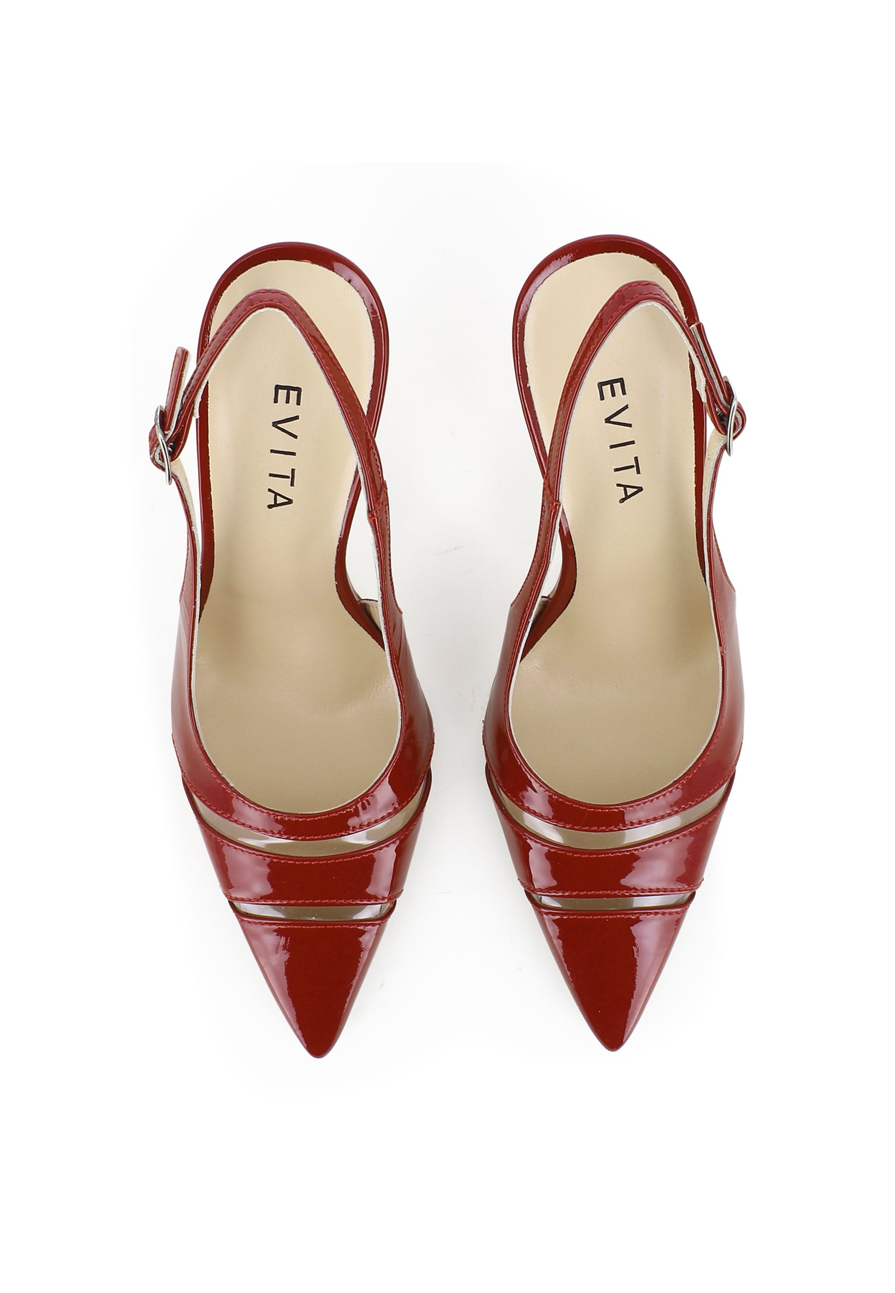 PIA Damen Sling Pumps - Lackleder Rot