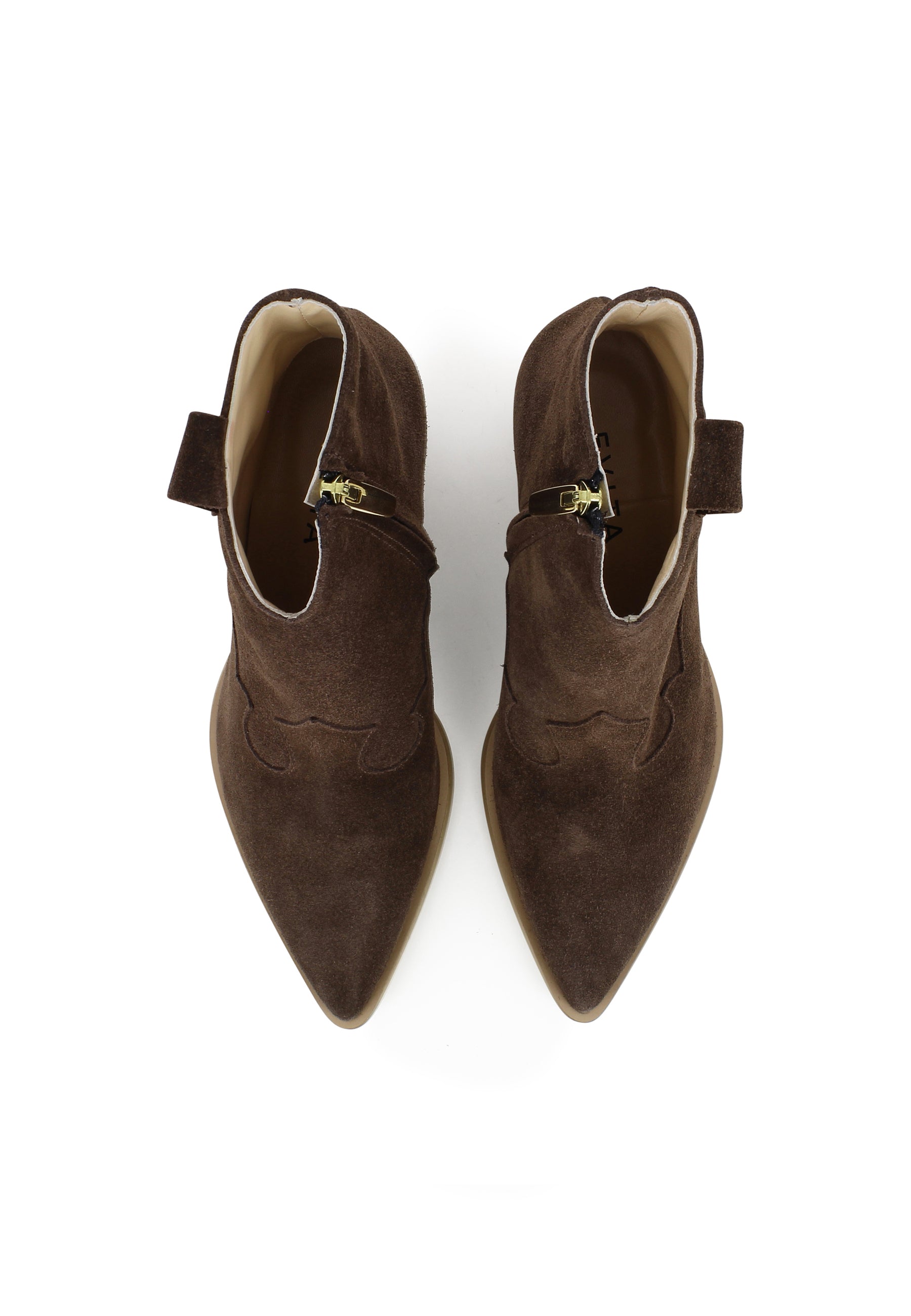 GINEVRA Damen Cowboy Stiefelette - Rauleder Dunkelbraun