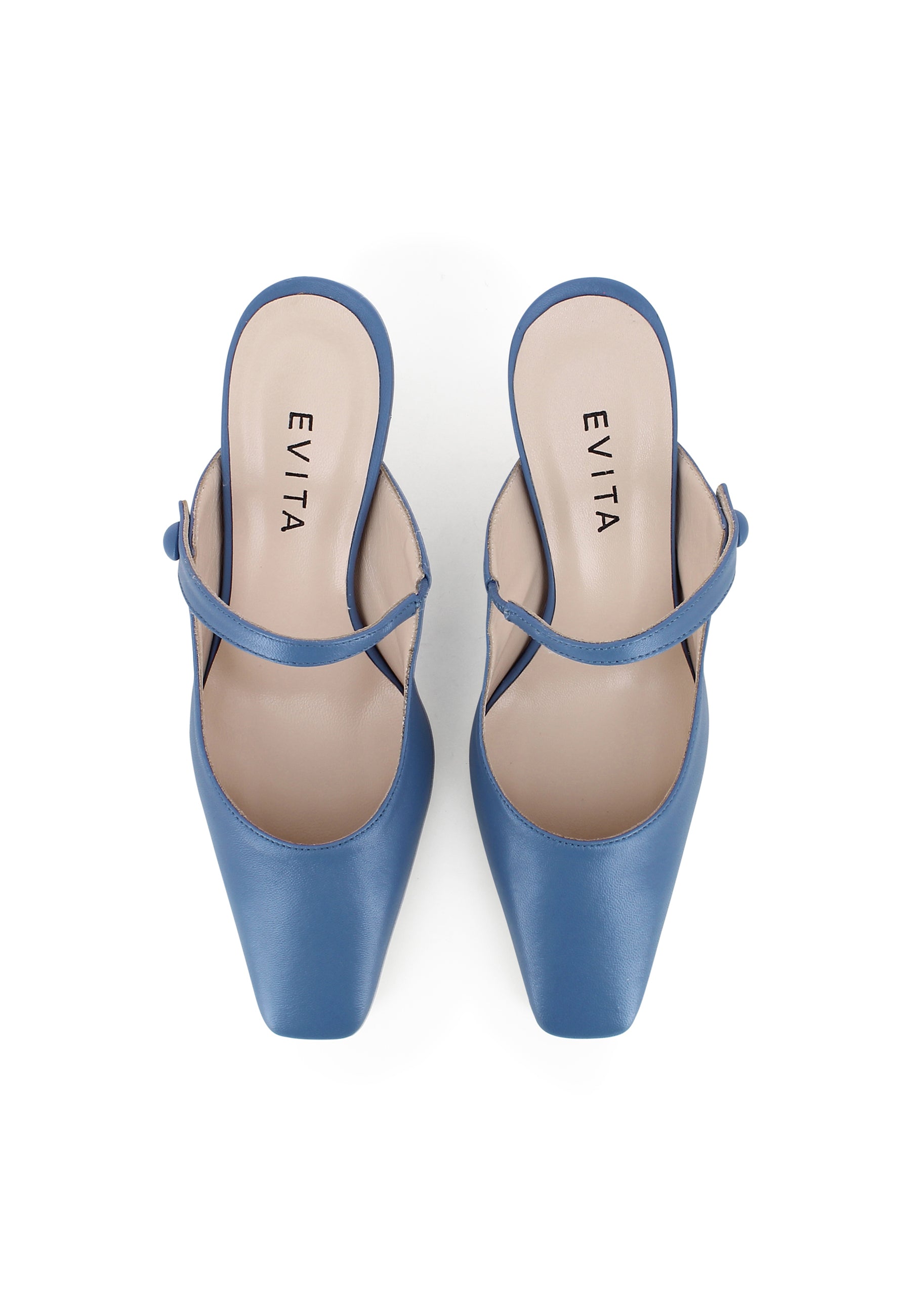 CARMELA Damen Pantolette - Glattleder Blau