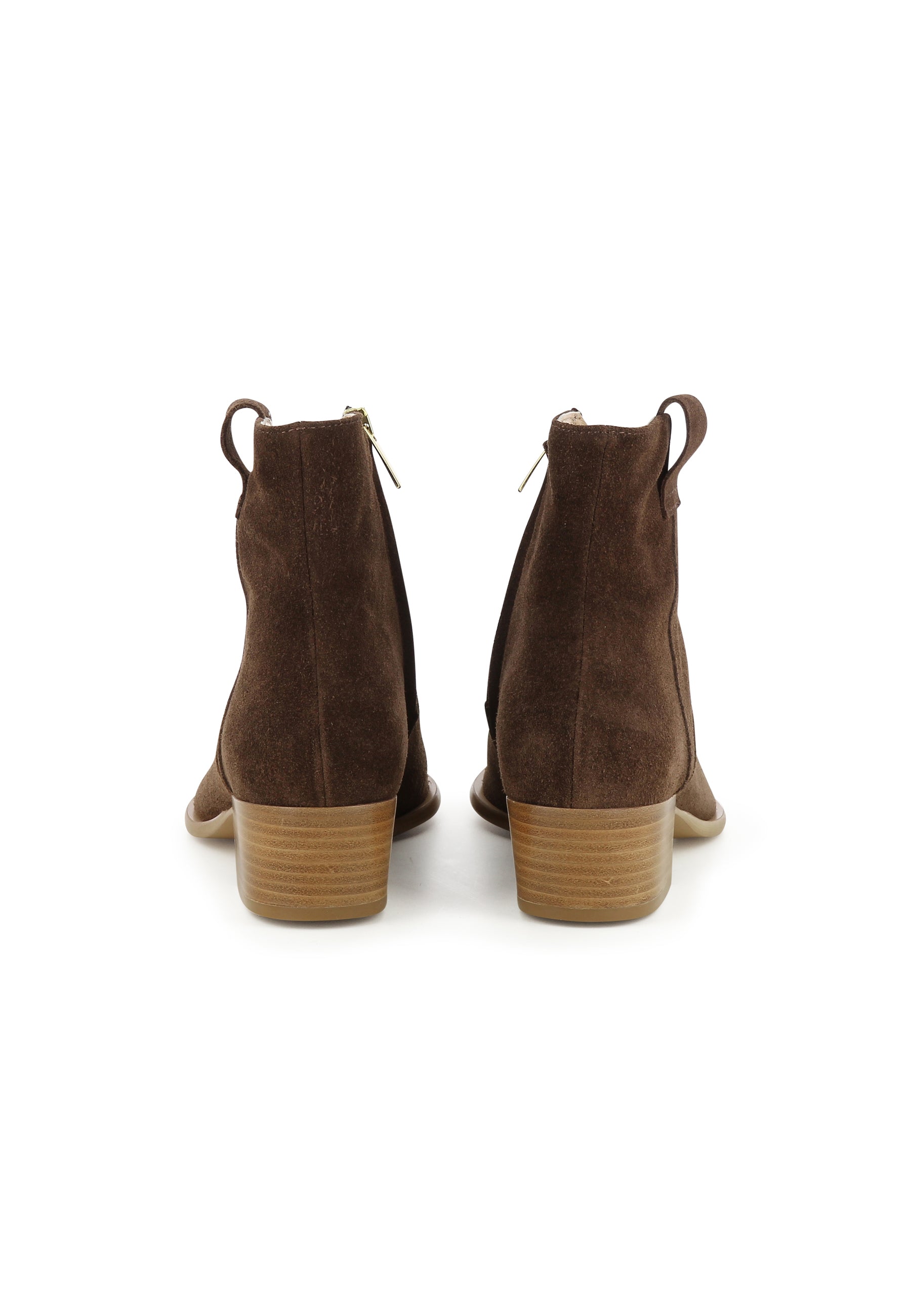 GINEVRA Damen Cowboy Stiefelette - Rauleder Dunkelbraun
