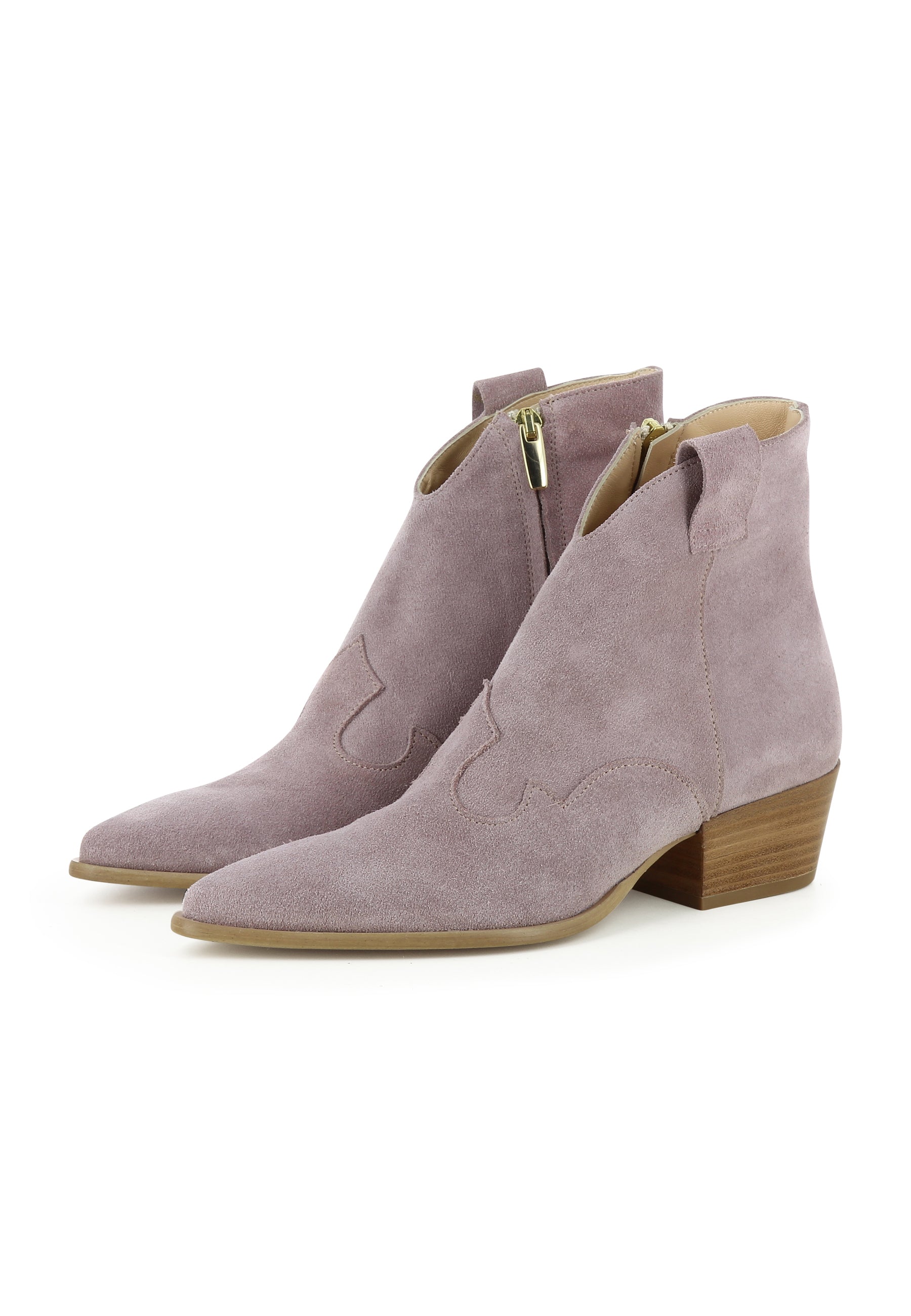 GINEVRA Damen Cowboy Stiefelette - Rauleder Flieder