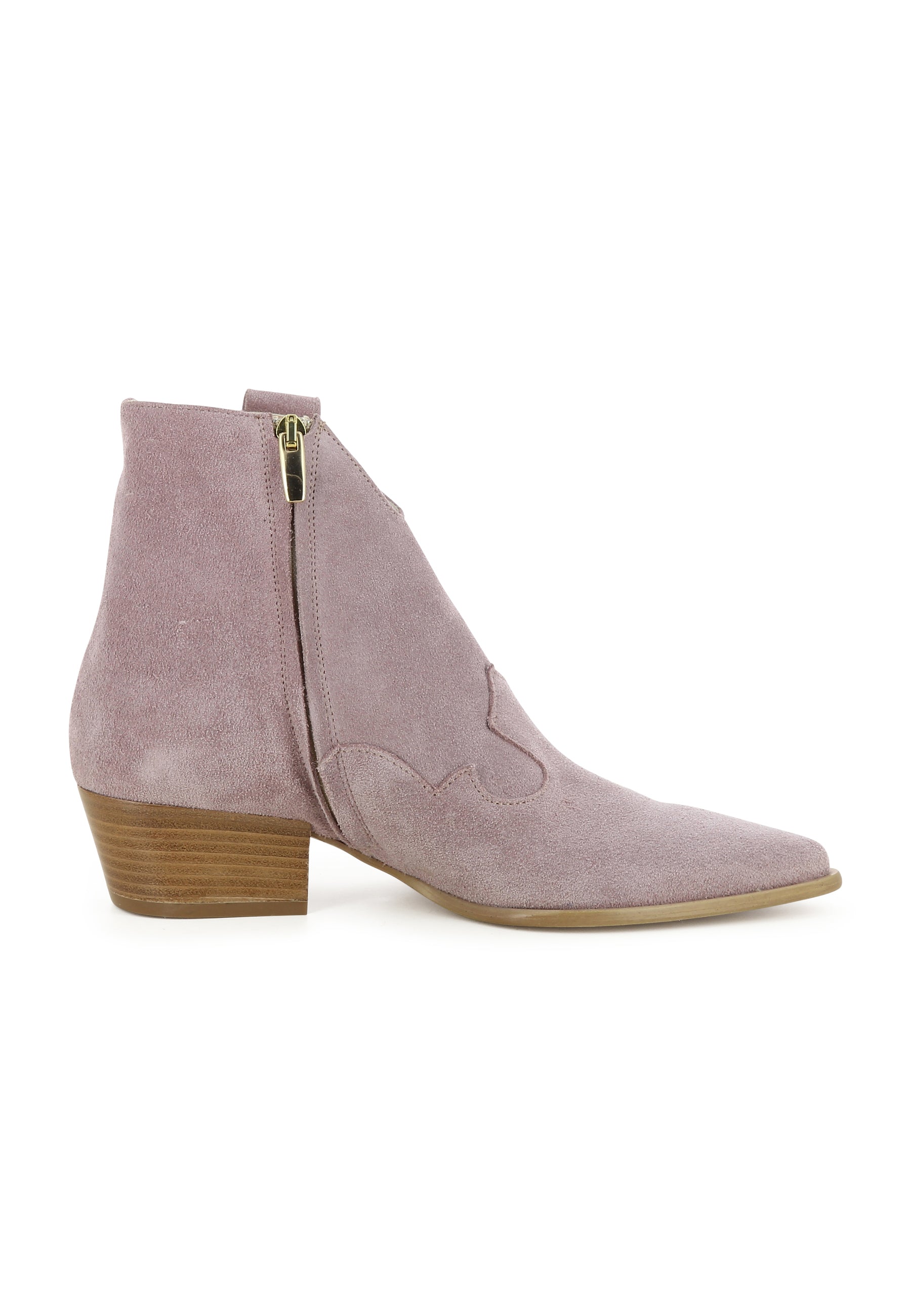 GINEVRA Damen Cowboy Stiefelette - Rauleder Flieder