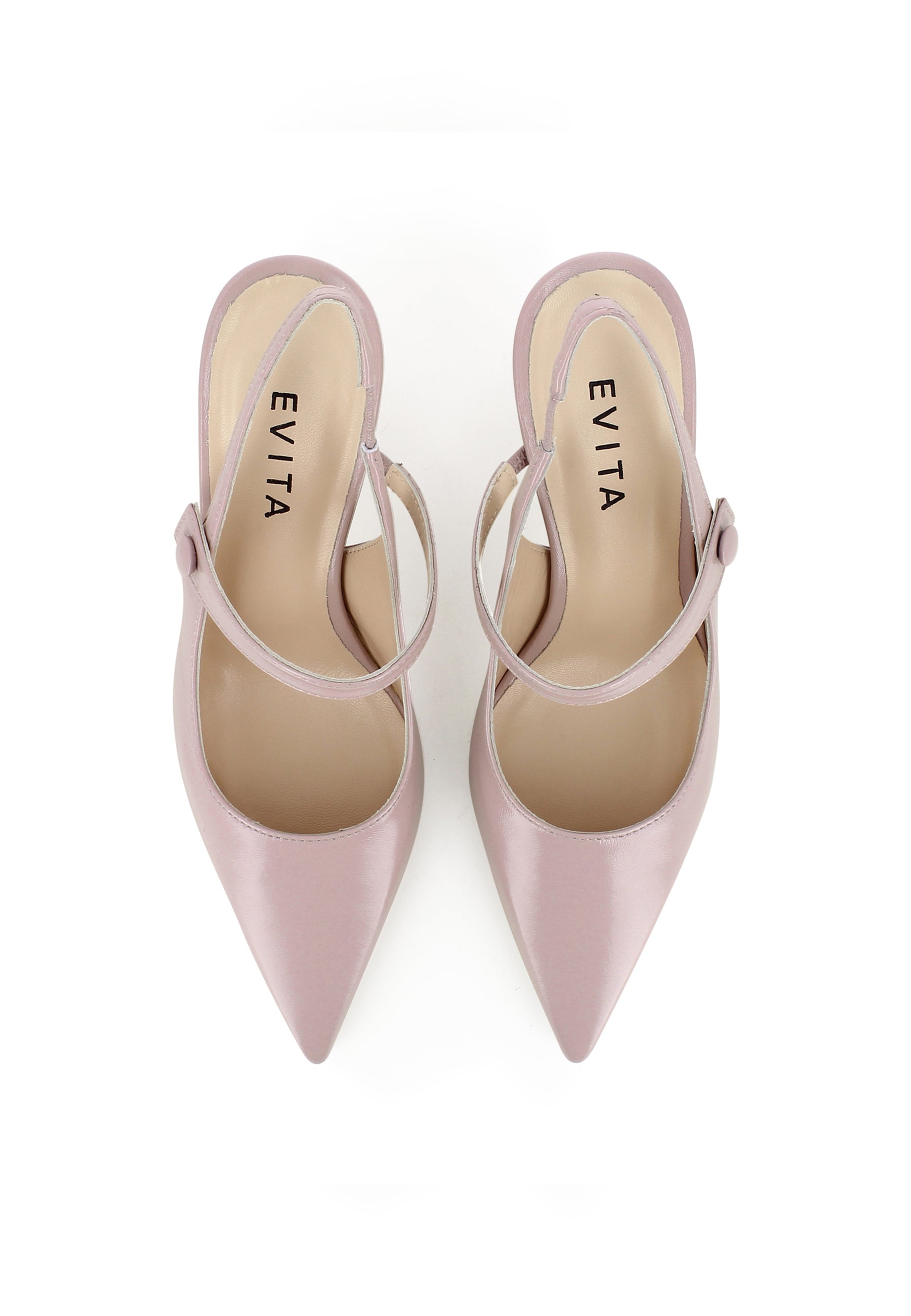 PENELOPE Damen Sling Pumps - Knautschlackleder Puder