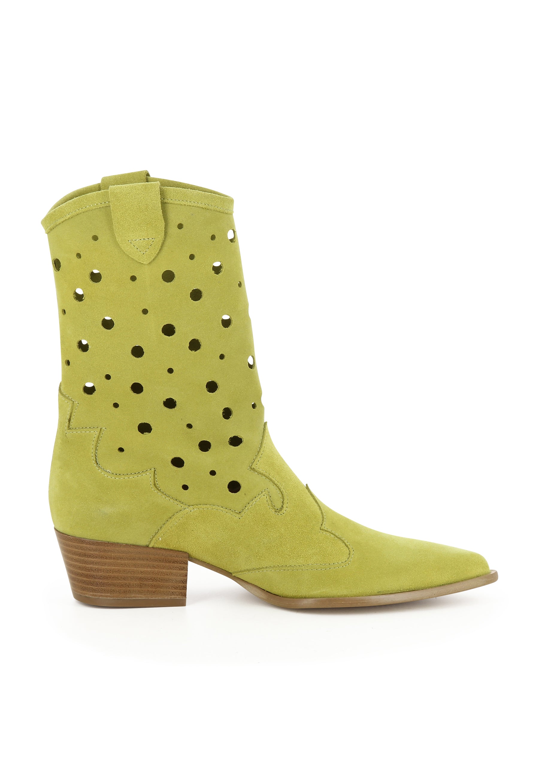 GINEVRA Damen Cowboy Stiefel - Rauleder Gelb