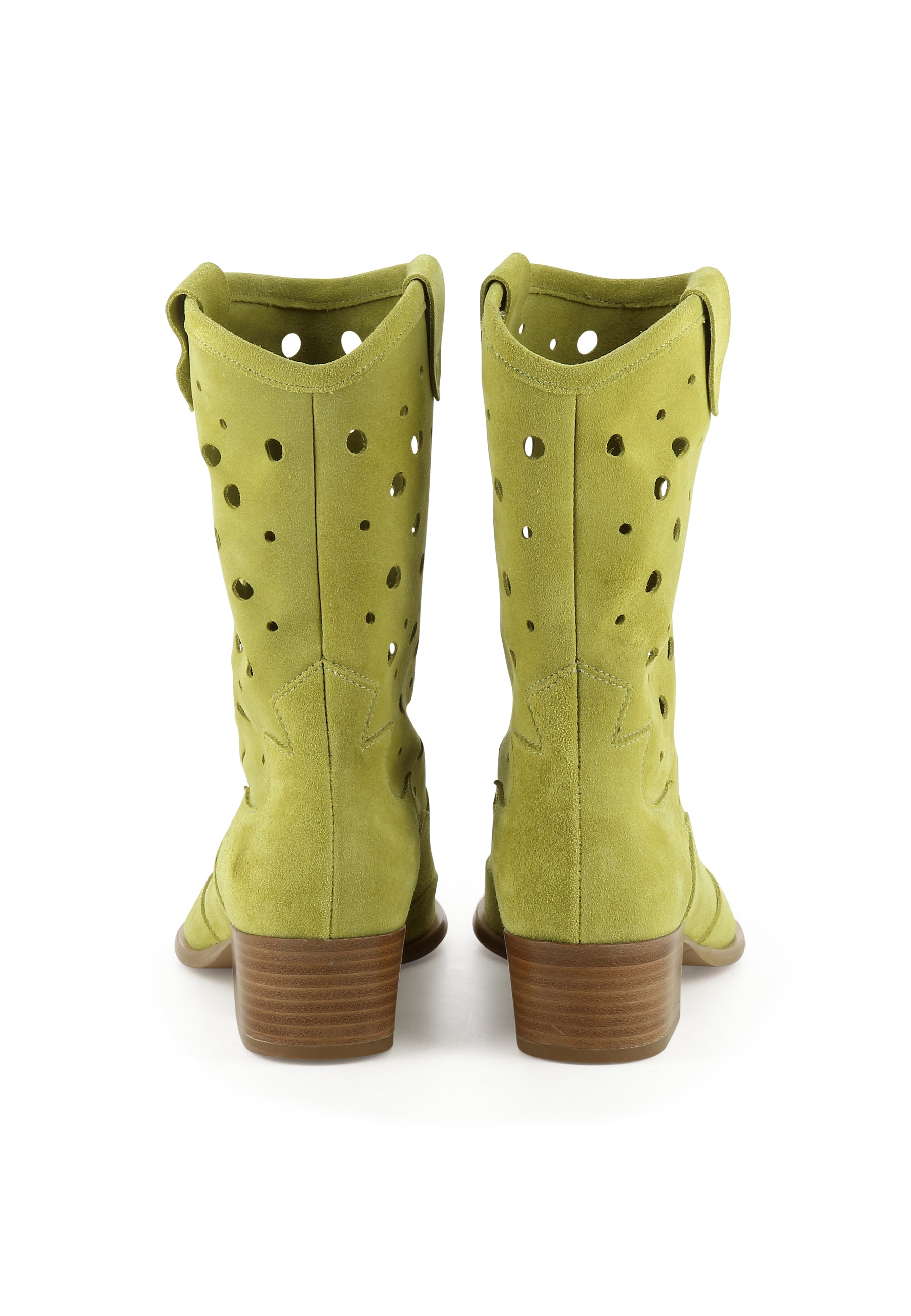 GINEVRA Damen Cowboy Stiefel - Rauleder Gelb