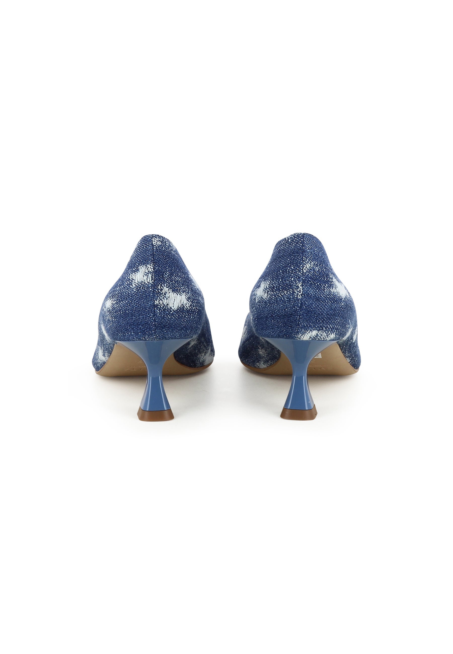 PERLA Damen Pumps - 100 % Baumwolle Jeans Blau