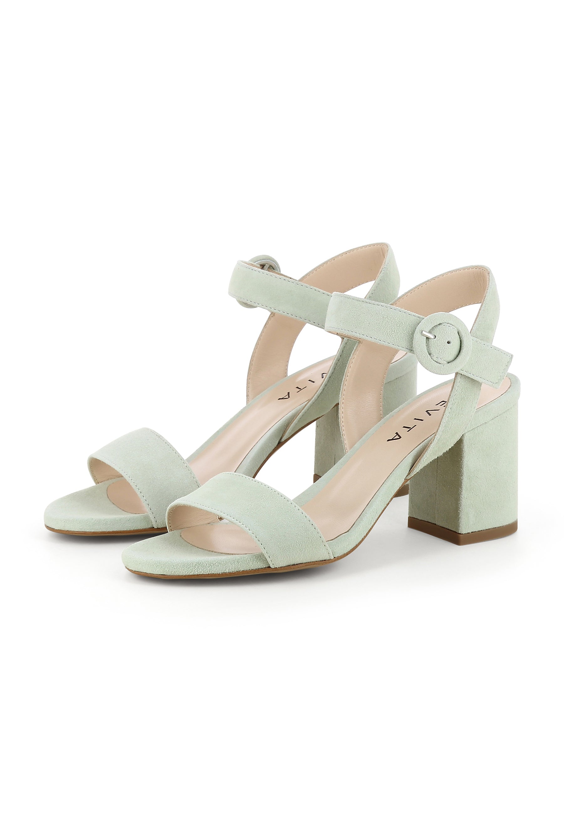 SAMANTA Damen Sandalette - Rauleder Hellgrün