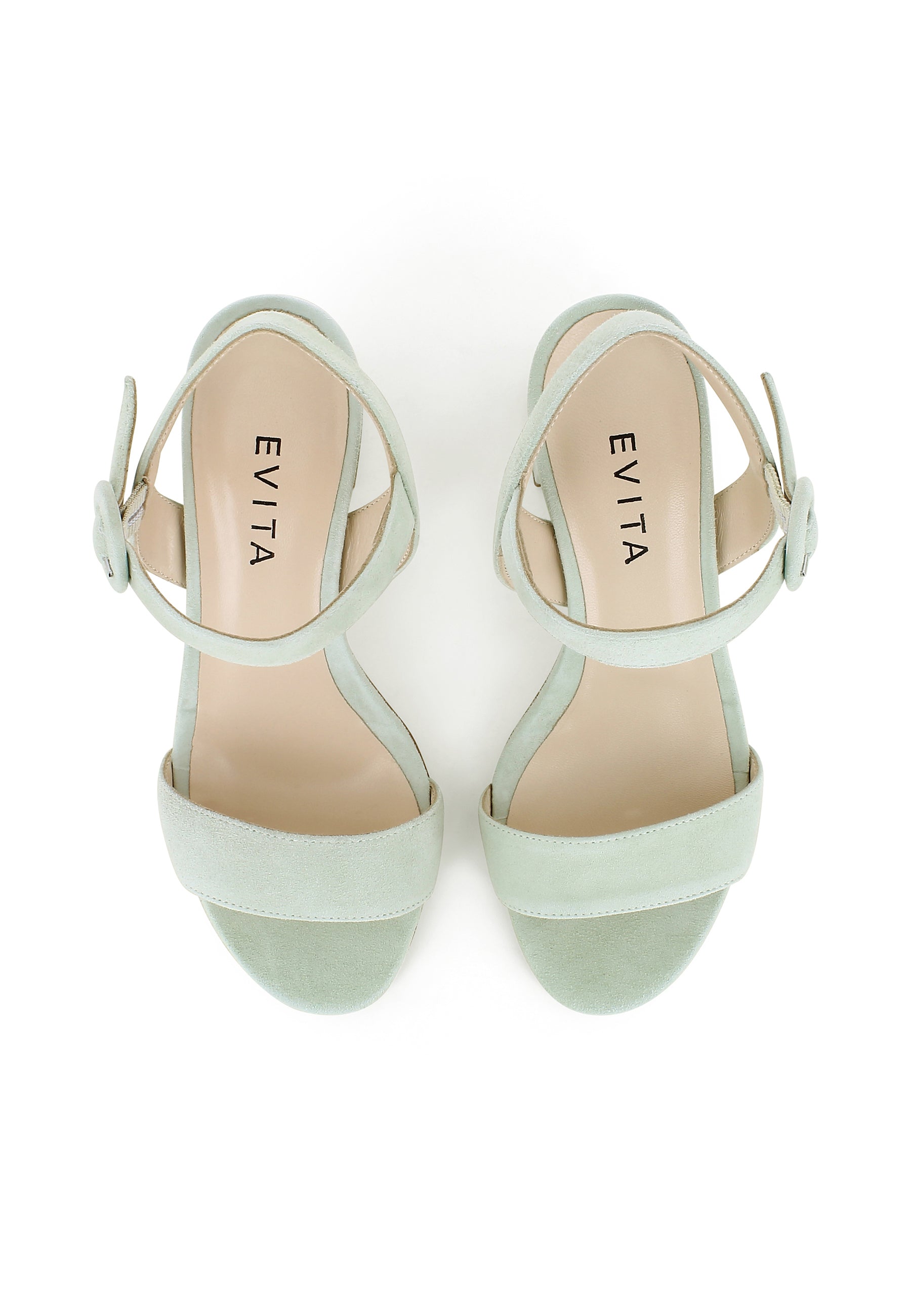SAMANTA Damen Sandalette - Rauleder Hellgrün