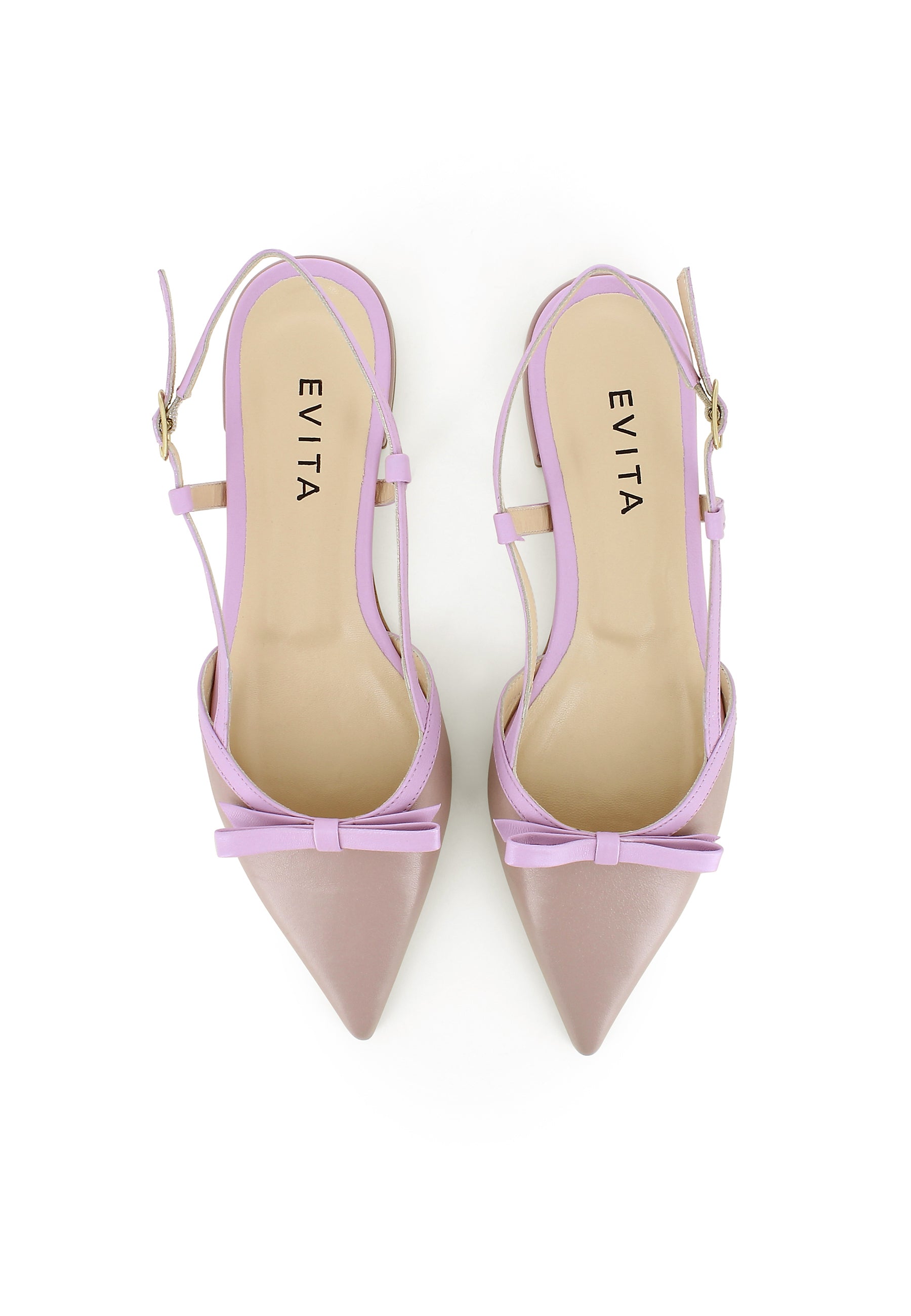 SONIA Damen Sling Pumps - Glattleder Puder