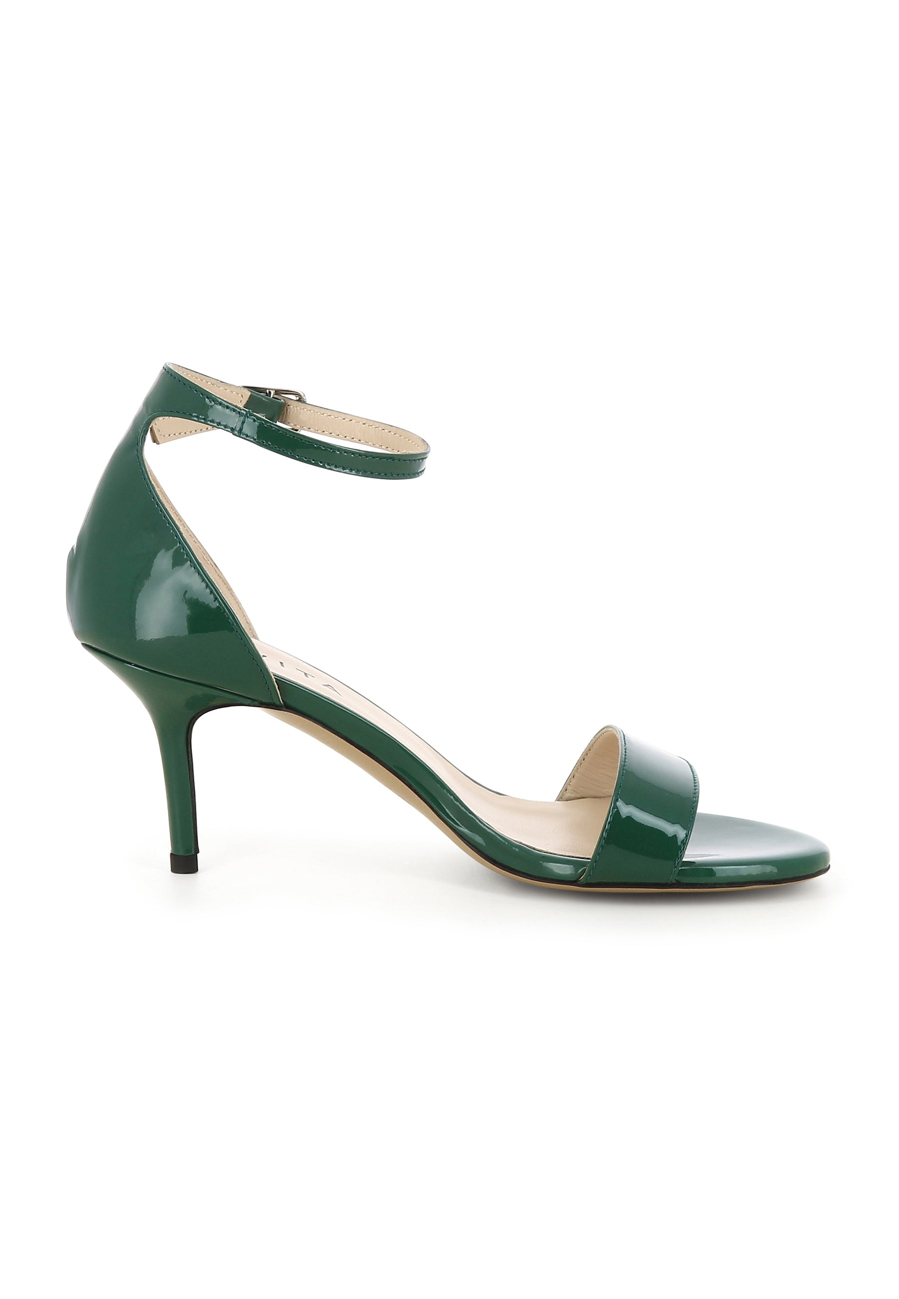 VERONICA Damen Sandalette - Lackleder Dunkelgrün