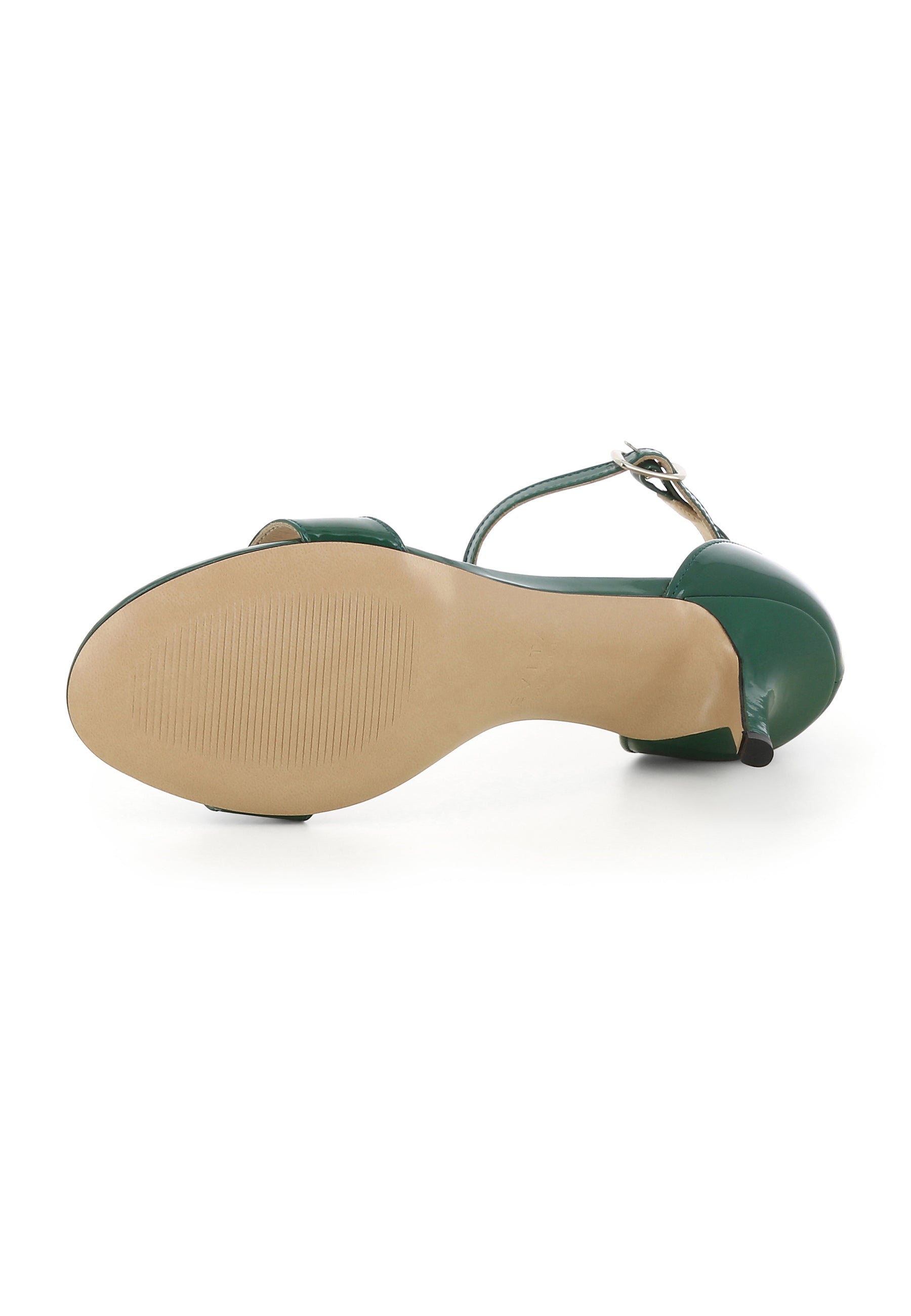 VERONICA Damen Sandalette - Lackleder Dunkelgrün