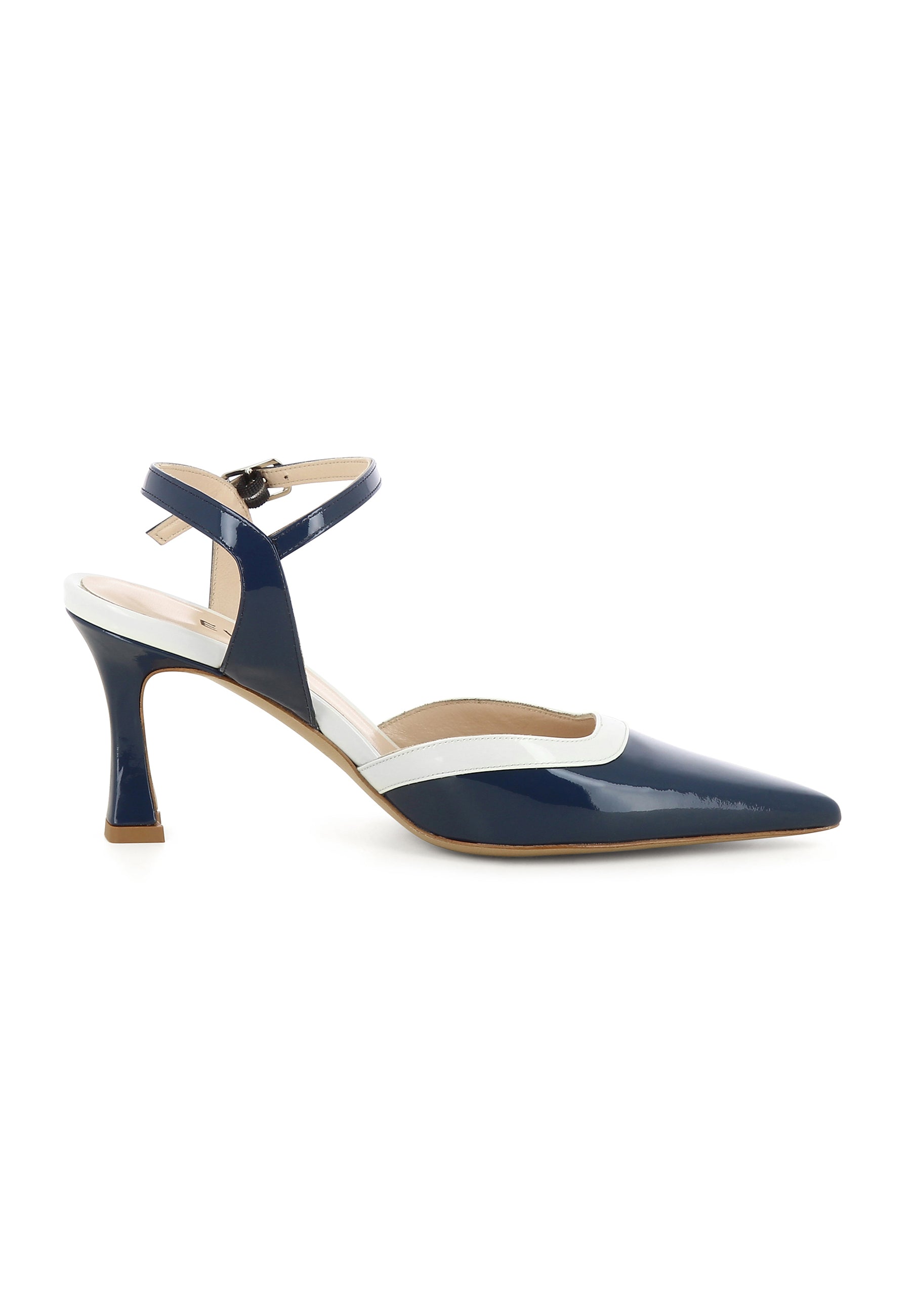 PENELOPE Damen Pumps Halboffen - Lackleder Dunkelblau/Creme