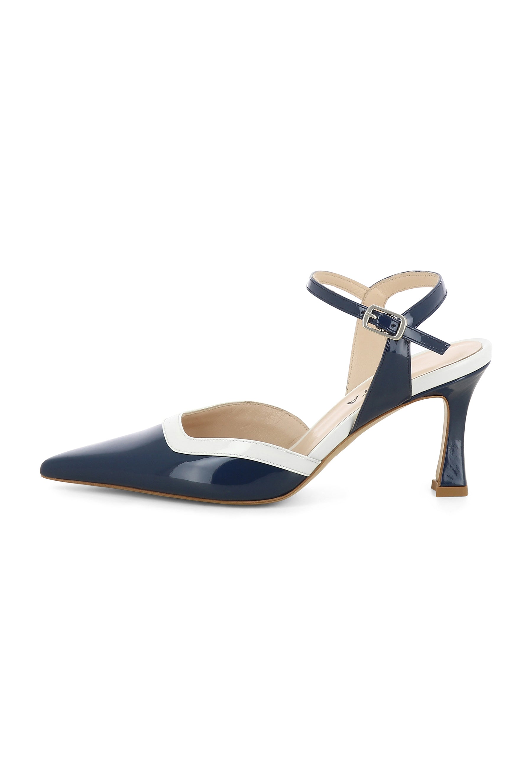 PENELOPE Damen Pumps Halboffen - Lackleder Dunkelblau/Creme
