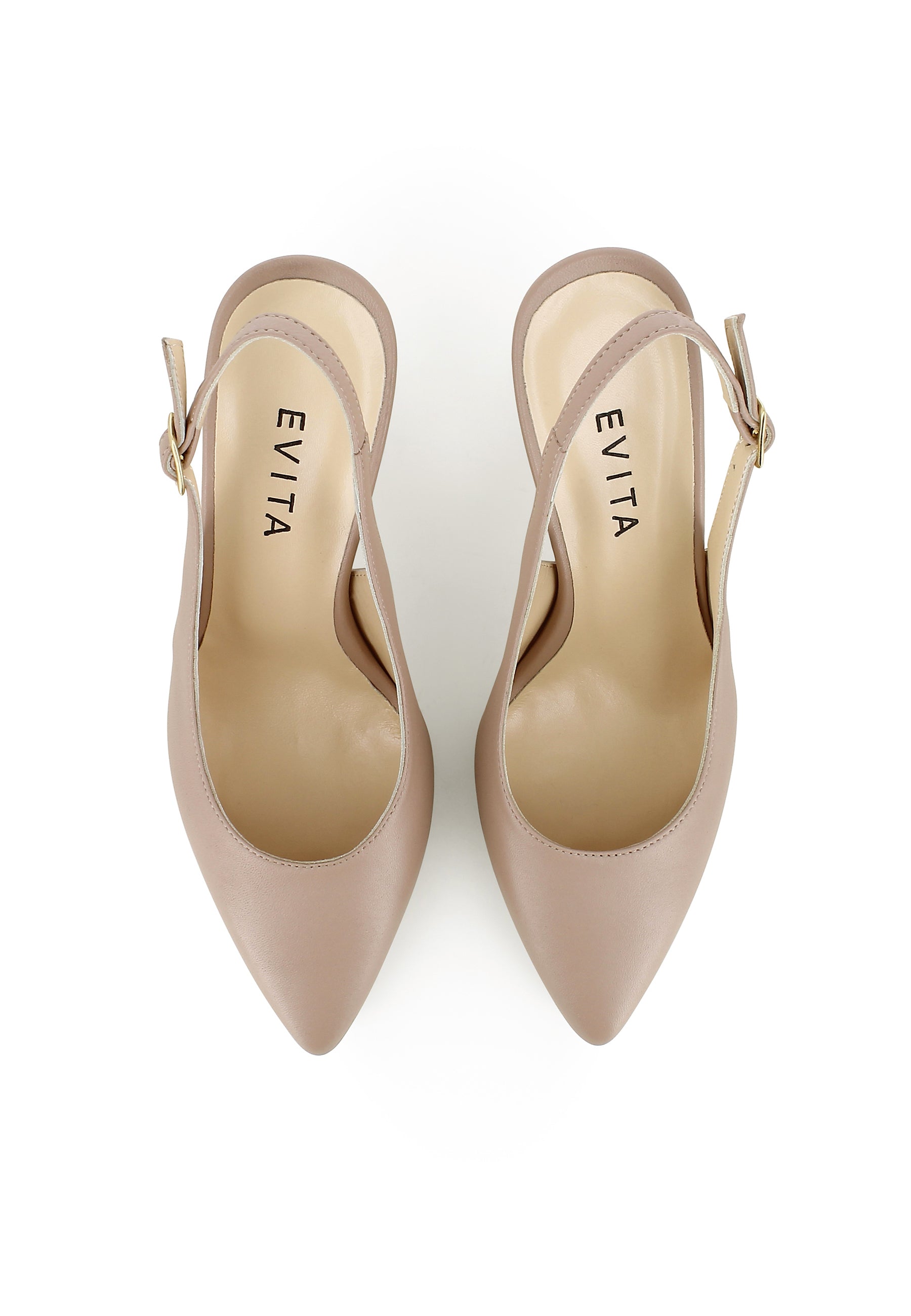 BEA Women's Sling Pumps - Smooth Leather Light Brown