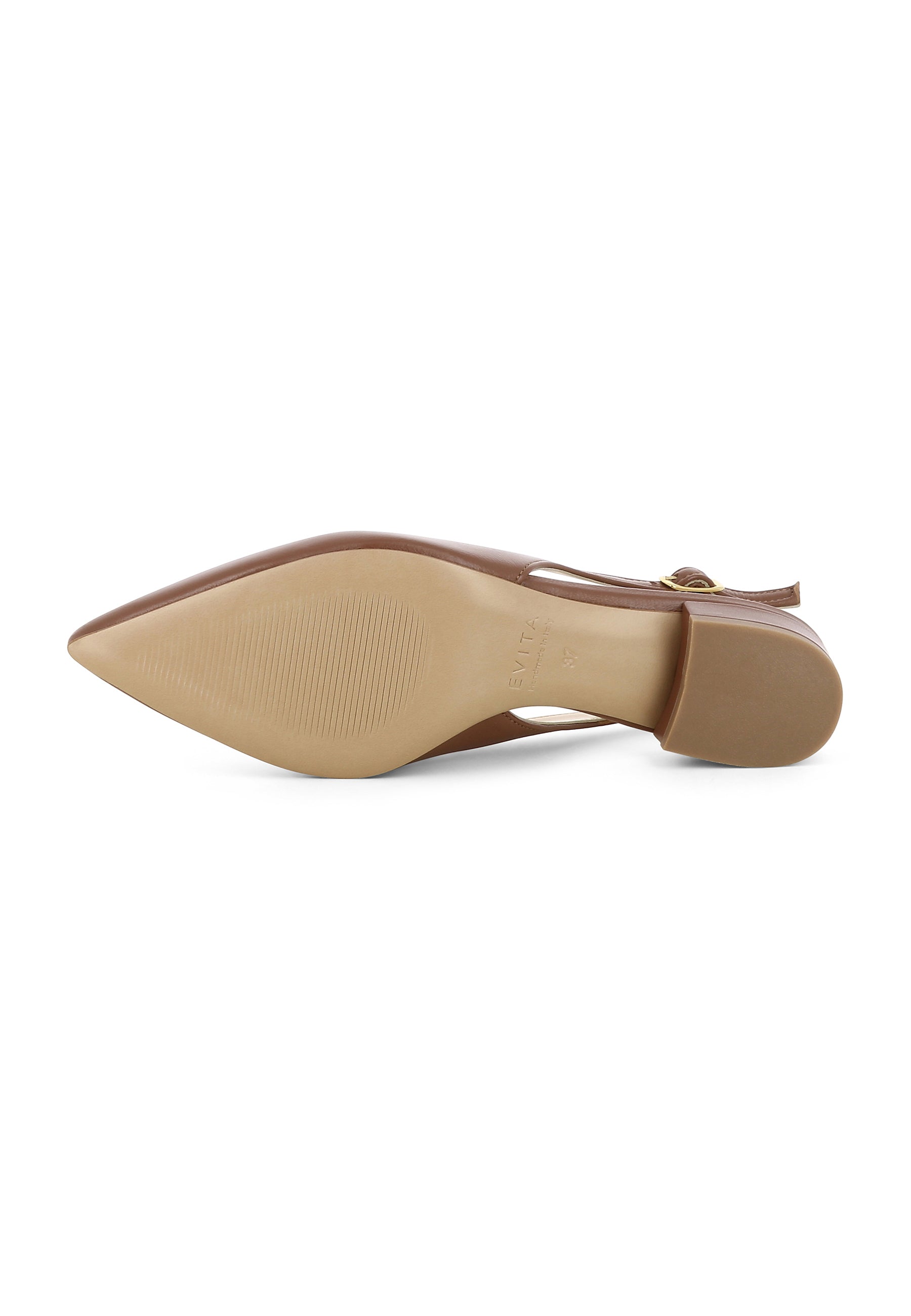 FRANCA women's sling pumps - smooth leather cognac