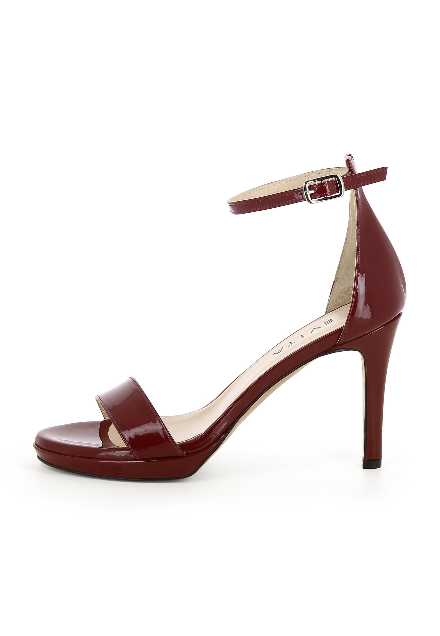 CANDIDA Damen Sandalette - Lackleder Dunkelrot