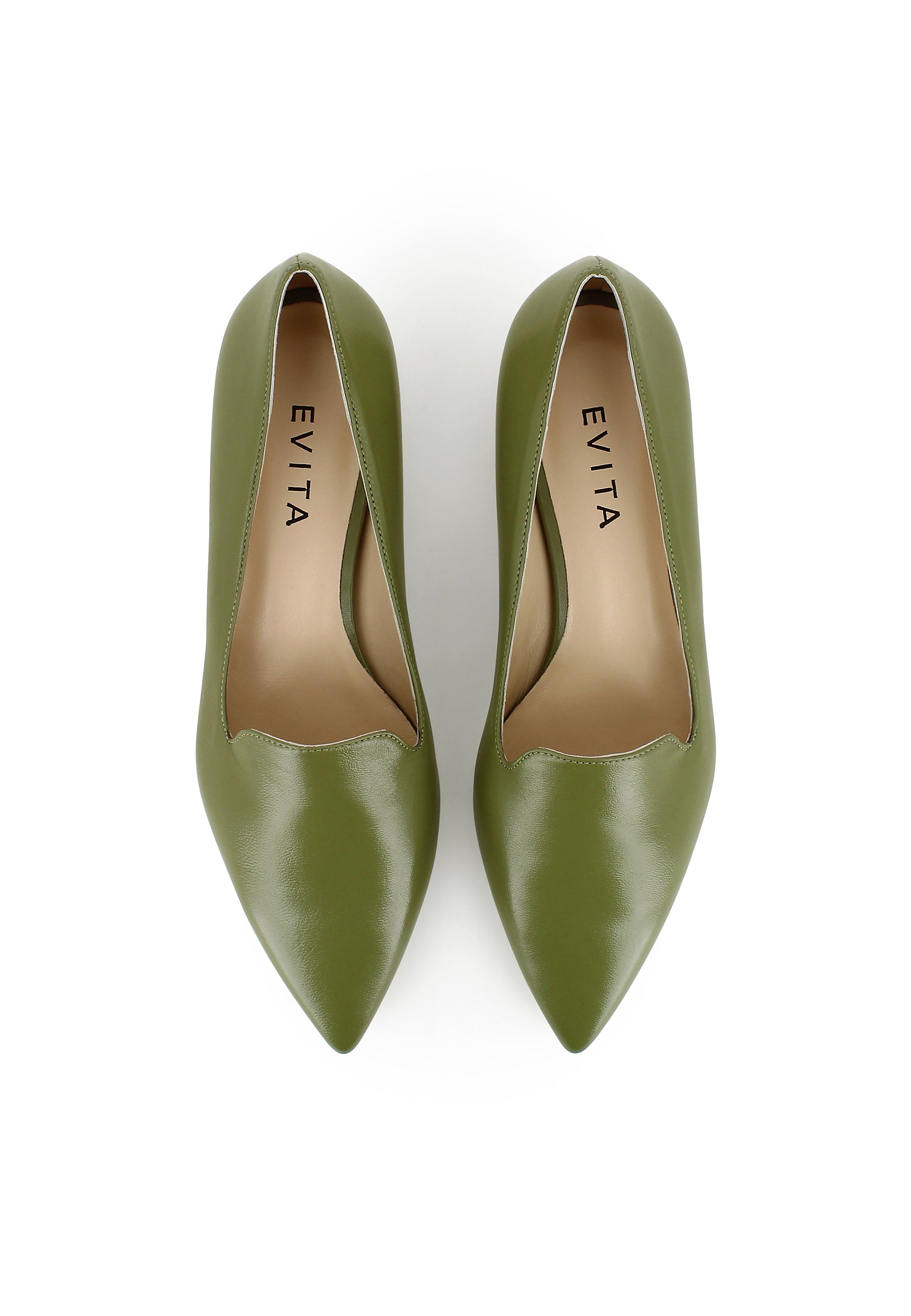 FRANCA Damen Slipper - Glattleder Grün