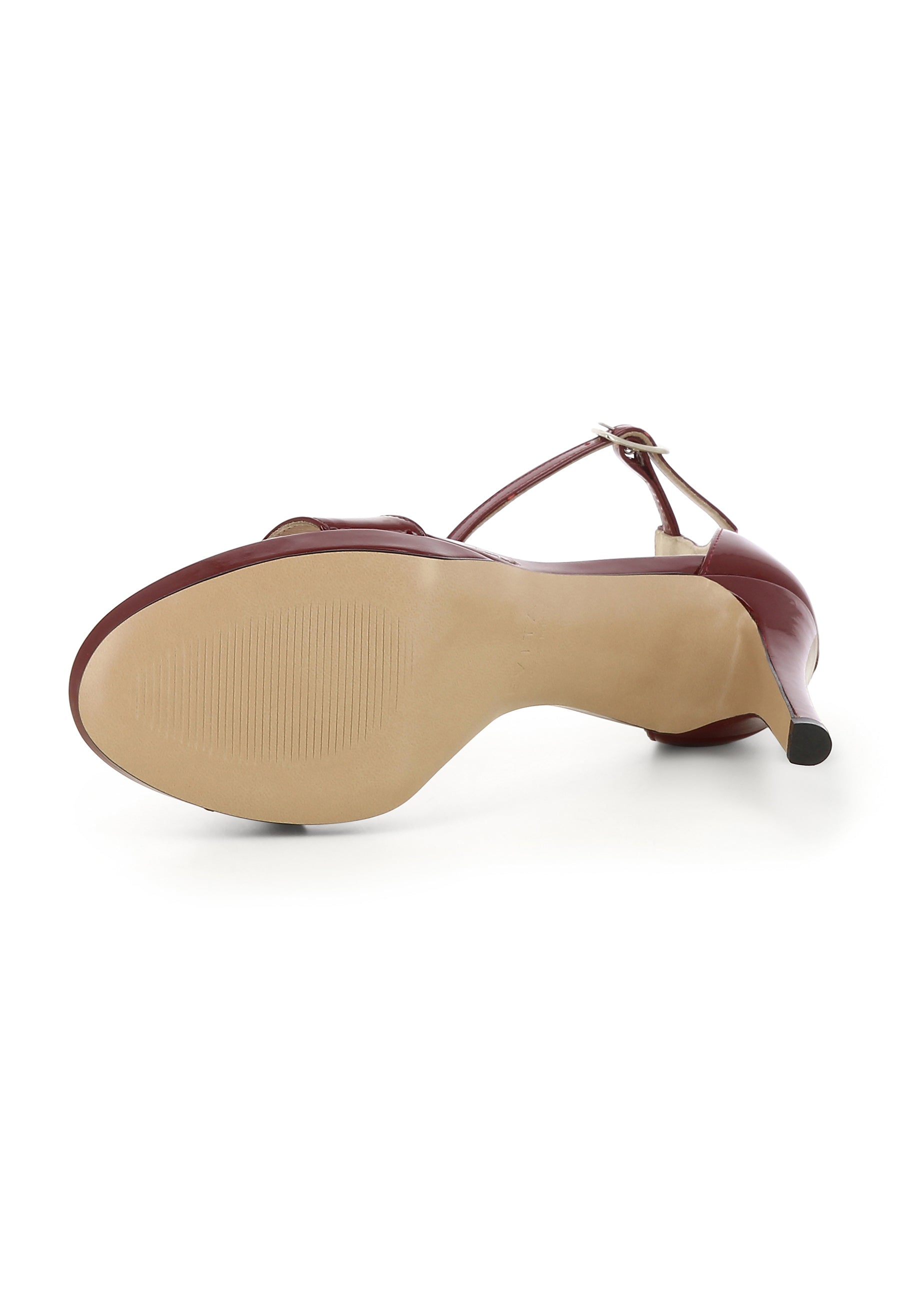 CANDIDA Damen Sandalette - Lackleder Dunkelrot