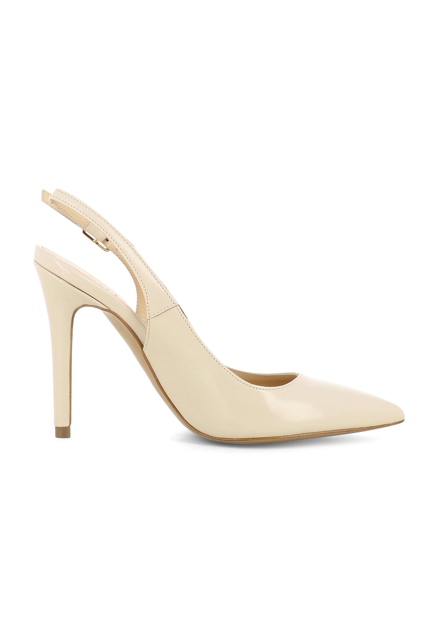 ALINA Damen Sling Pumps - Glanzleder Hellbeige