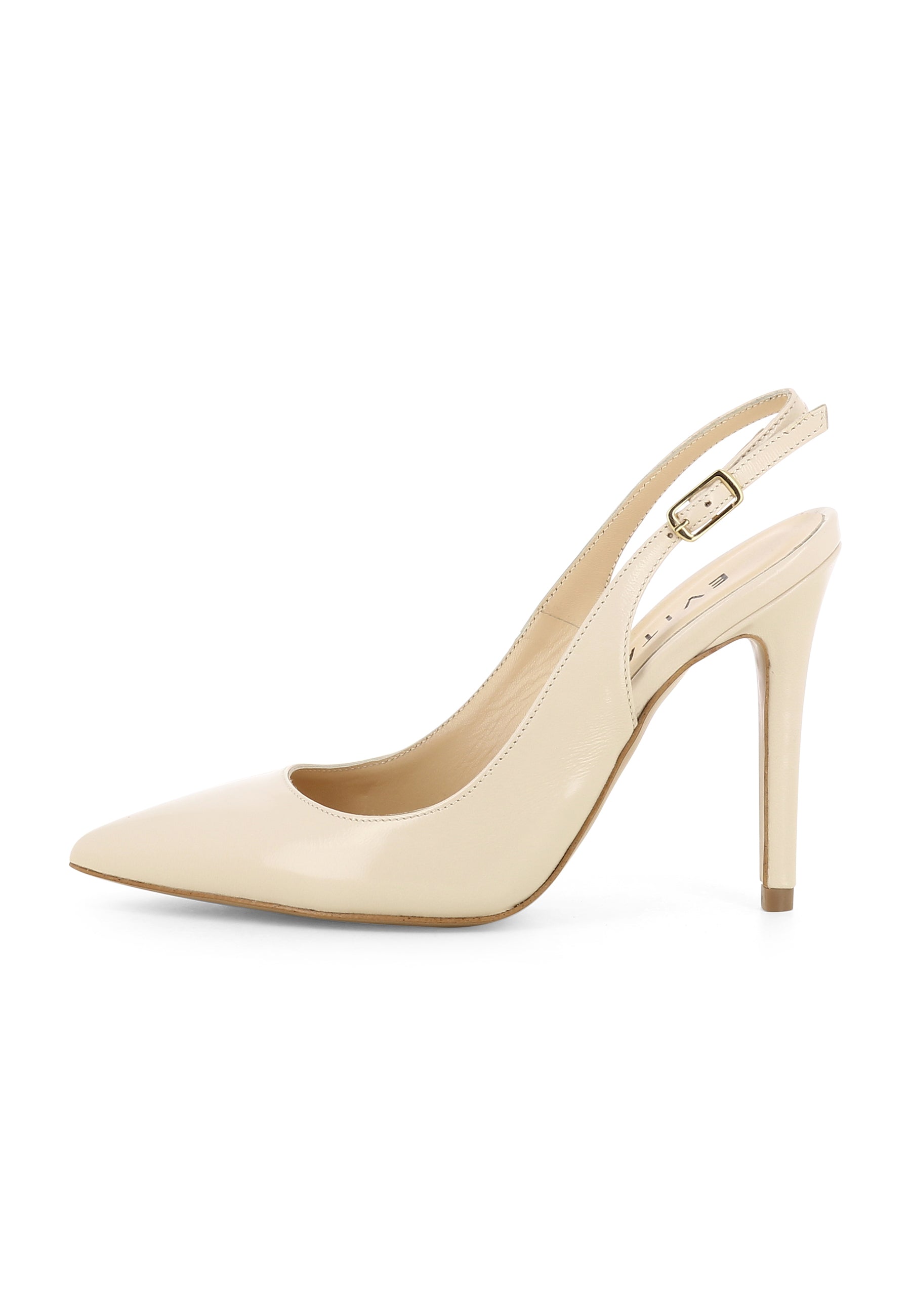 ALINA Damen Sling Pumps - Glanzleder Hellbeige