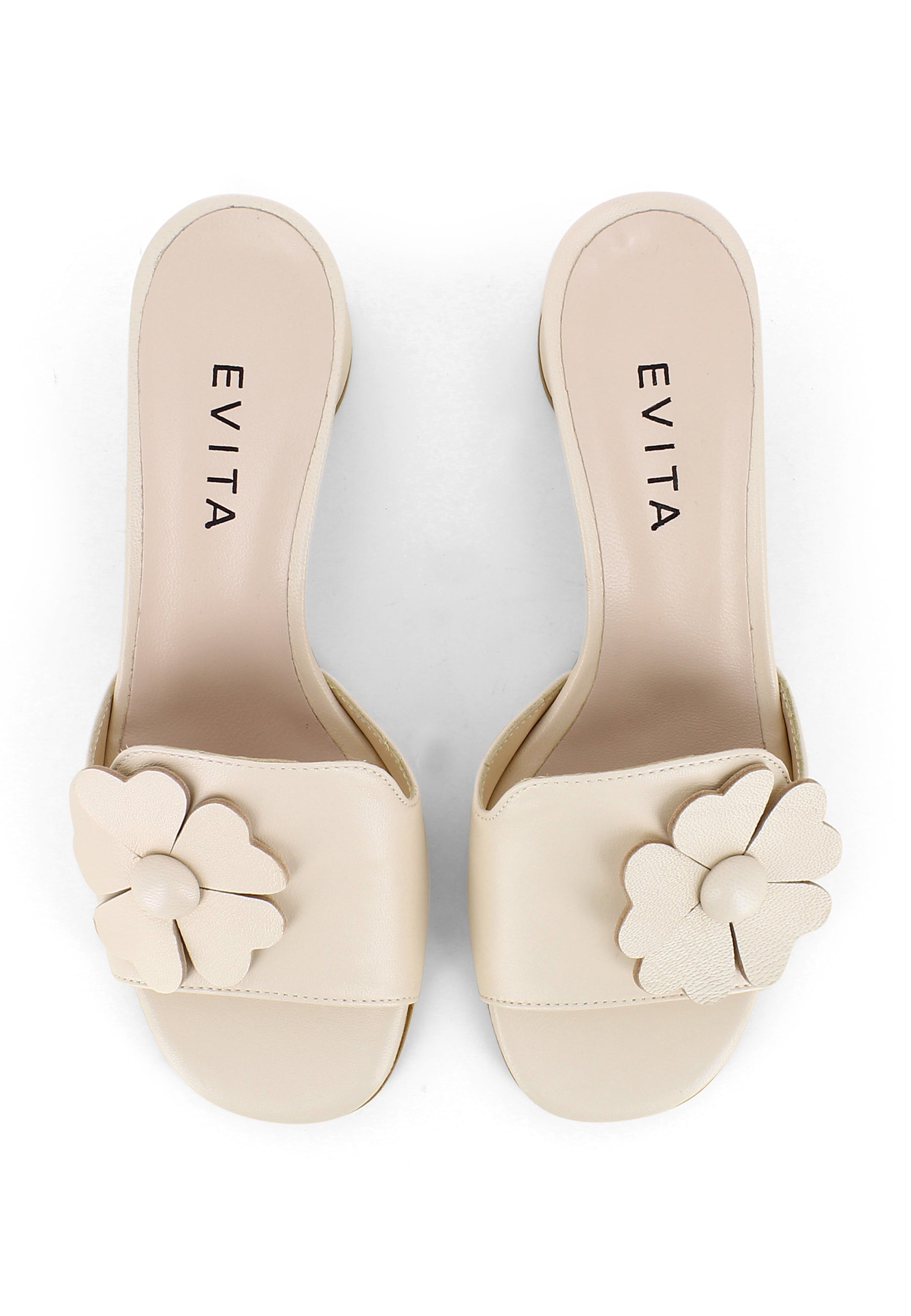 DORI Damen Pantolette - Glattleder Hellbeige