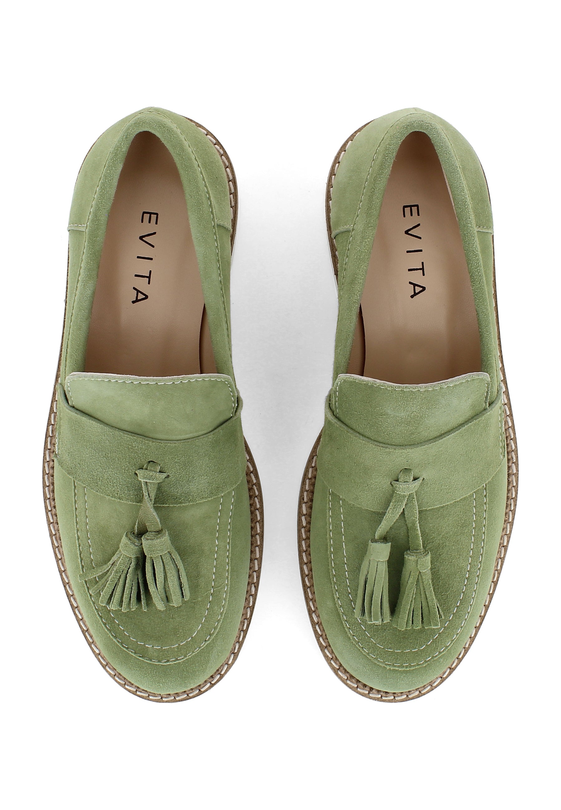 MARA women's slippers - suede olive