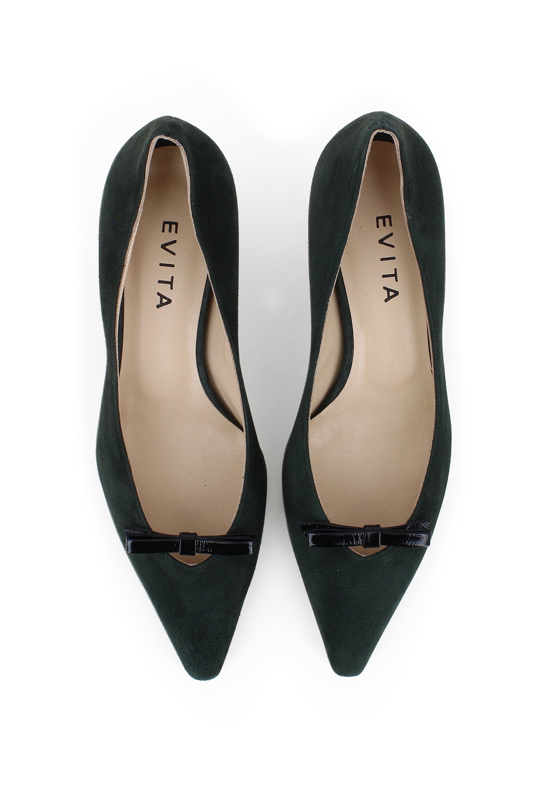 BARBARA Damen Pumps - Rauleder Dunkelgrün