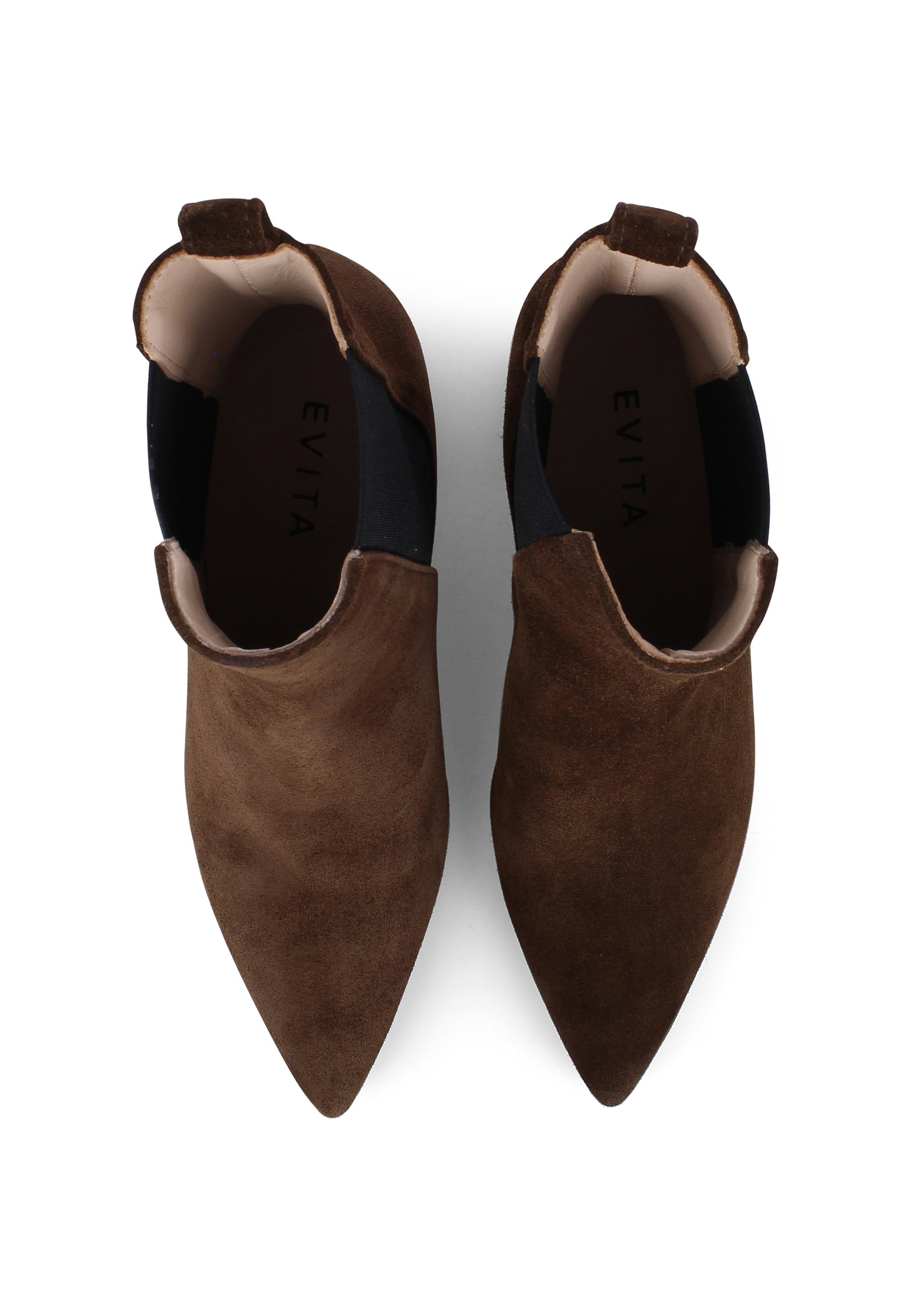 DARIANA Damen Reiterstiefelette - Rauleder Dunkelbraun