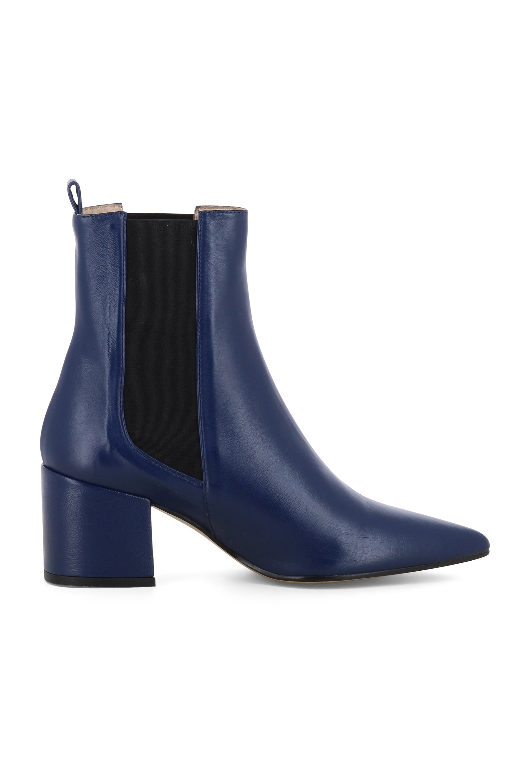 DARIANA Damen Reiterstiefelette - Glattleder Dunkelblau