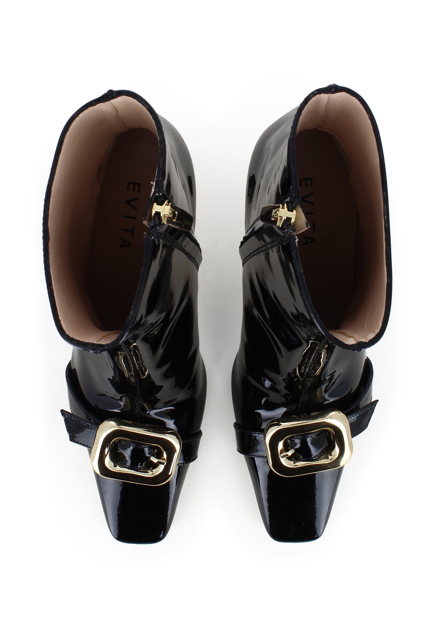 CARMELA Damen Stiefelette - Lackleder Schwarz