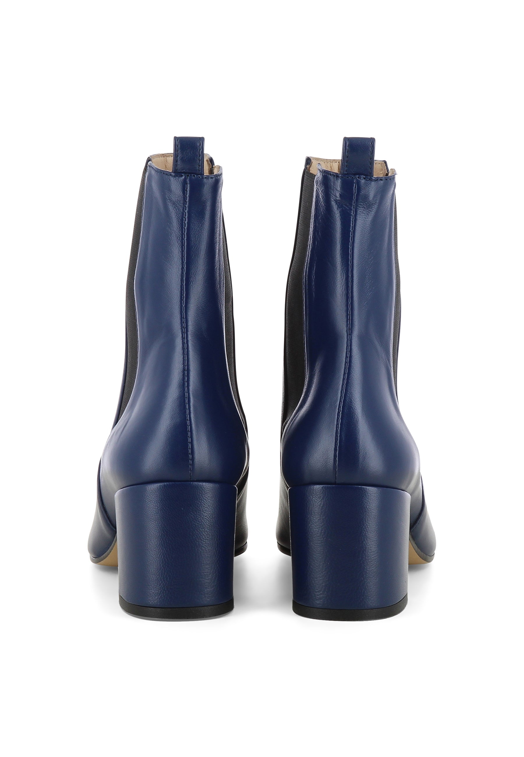 DARIANA Damen Reiterstiefelette - Glattleder Dunkelblau