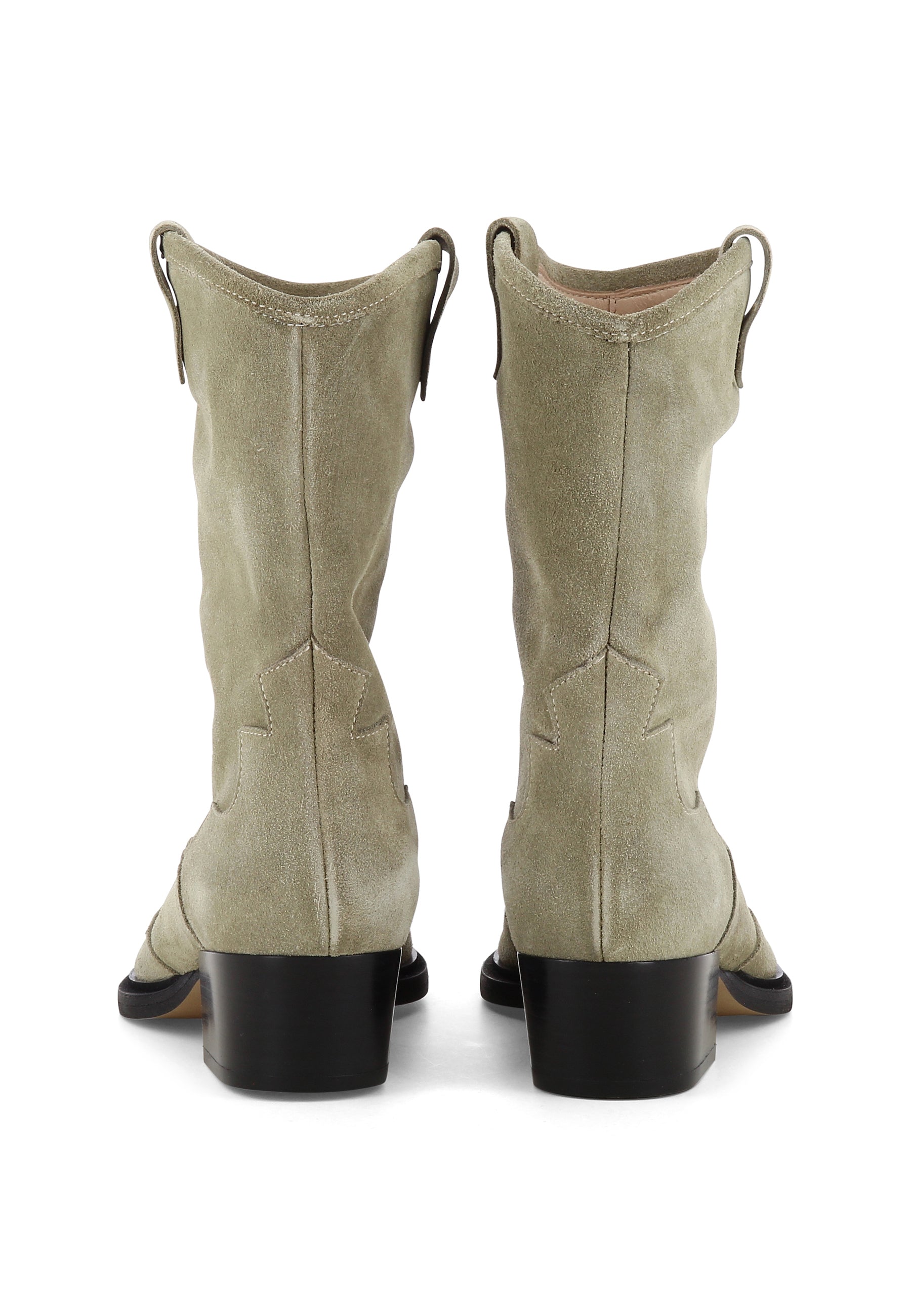 GINEVRA Damen Cowboy Stiefel - Rauleder Greige