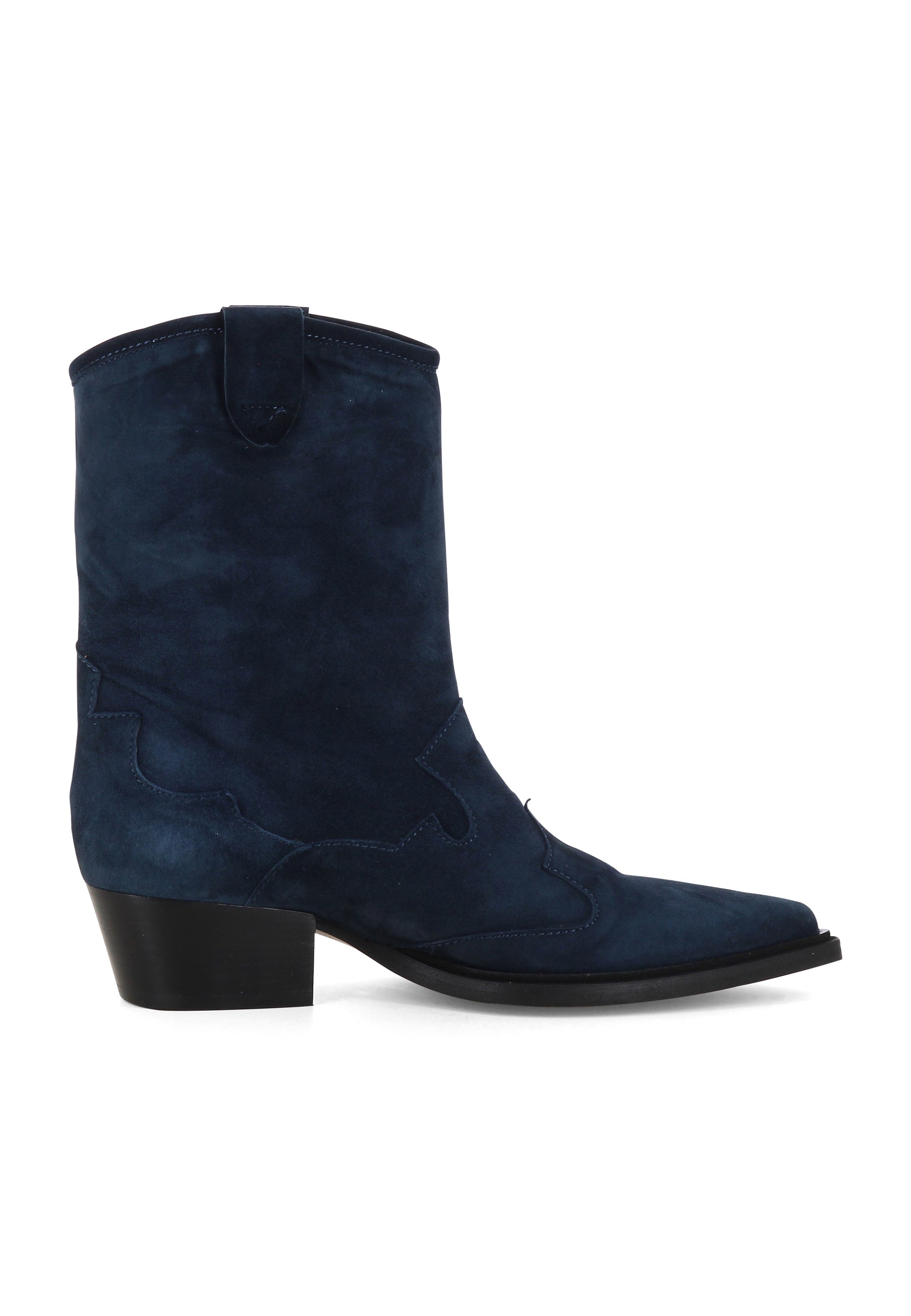 GINEVRA Damen Cowboy Stiefel - Rauleder Dunkelblau