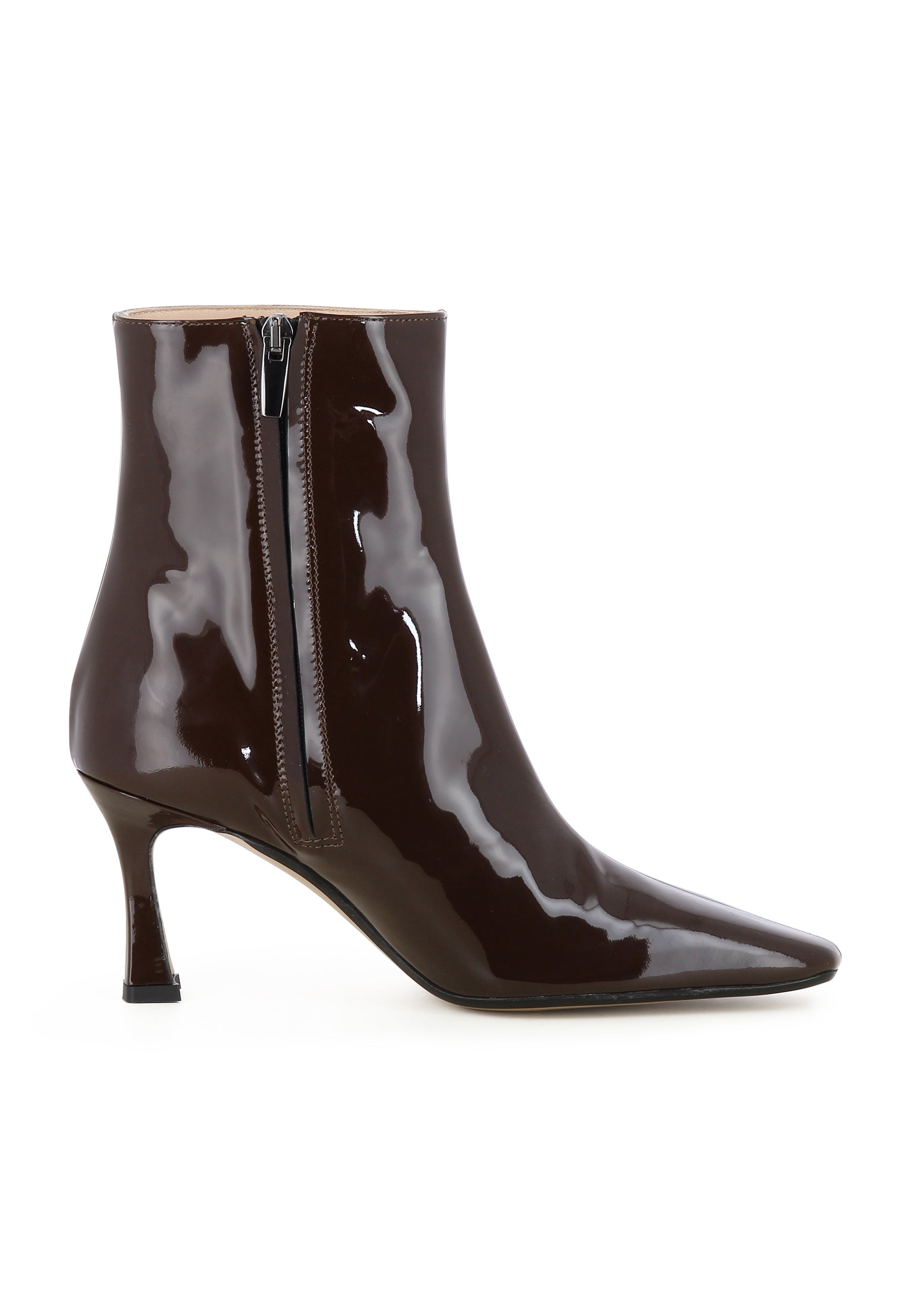 CARMELA Damen Stiefelette - Lackleder Dunkelbraun