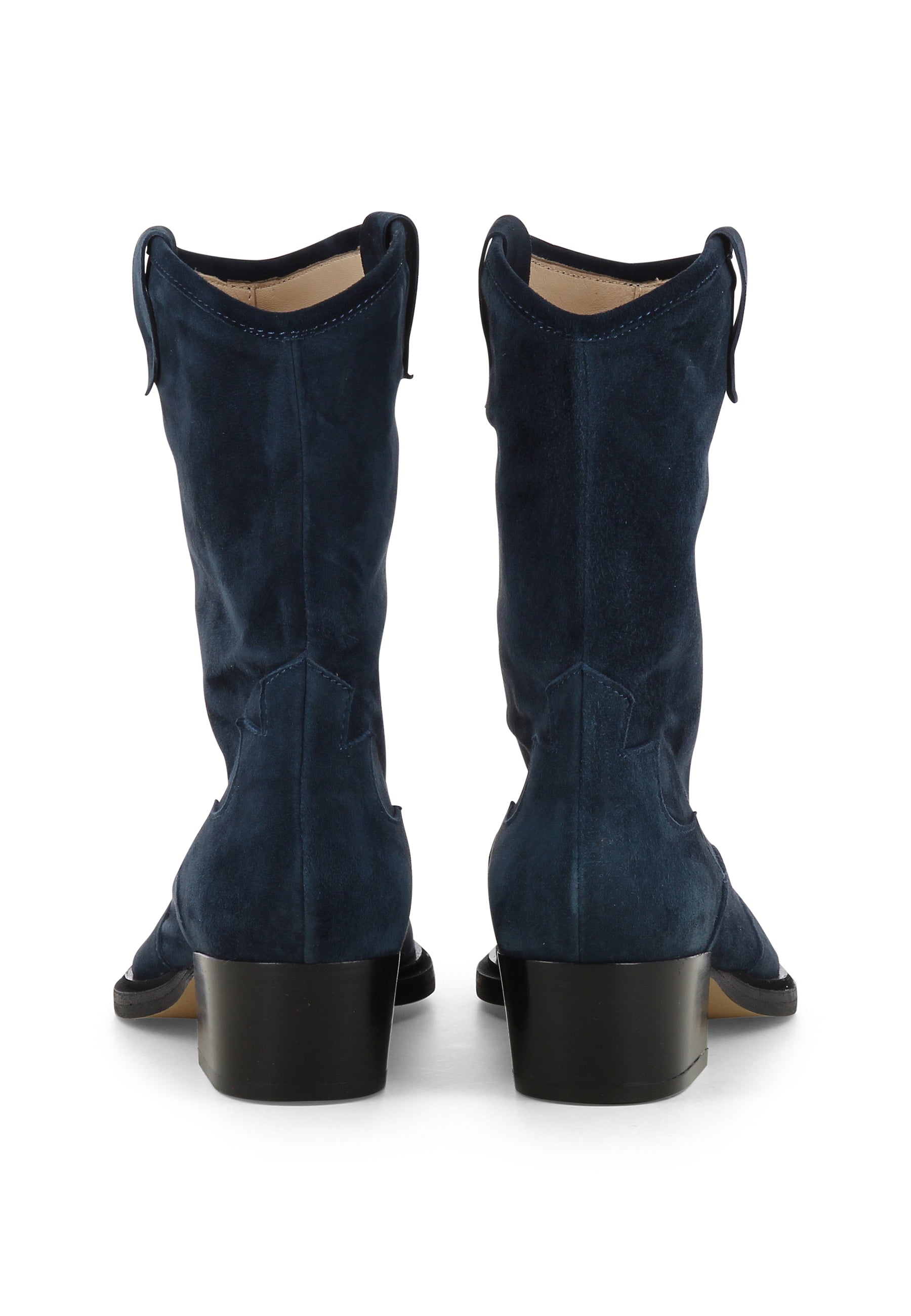 GINEVRA Damen Cowboy Stiefel - Rauleder Dunkelblau