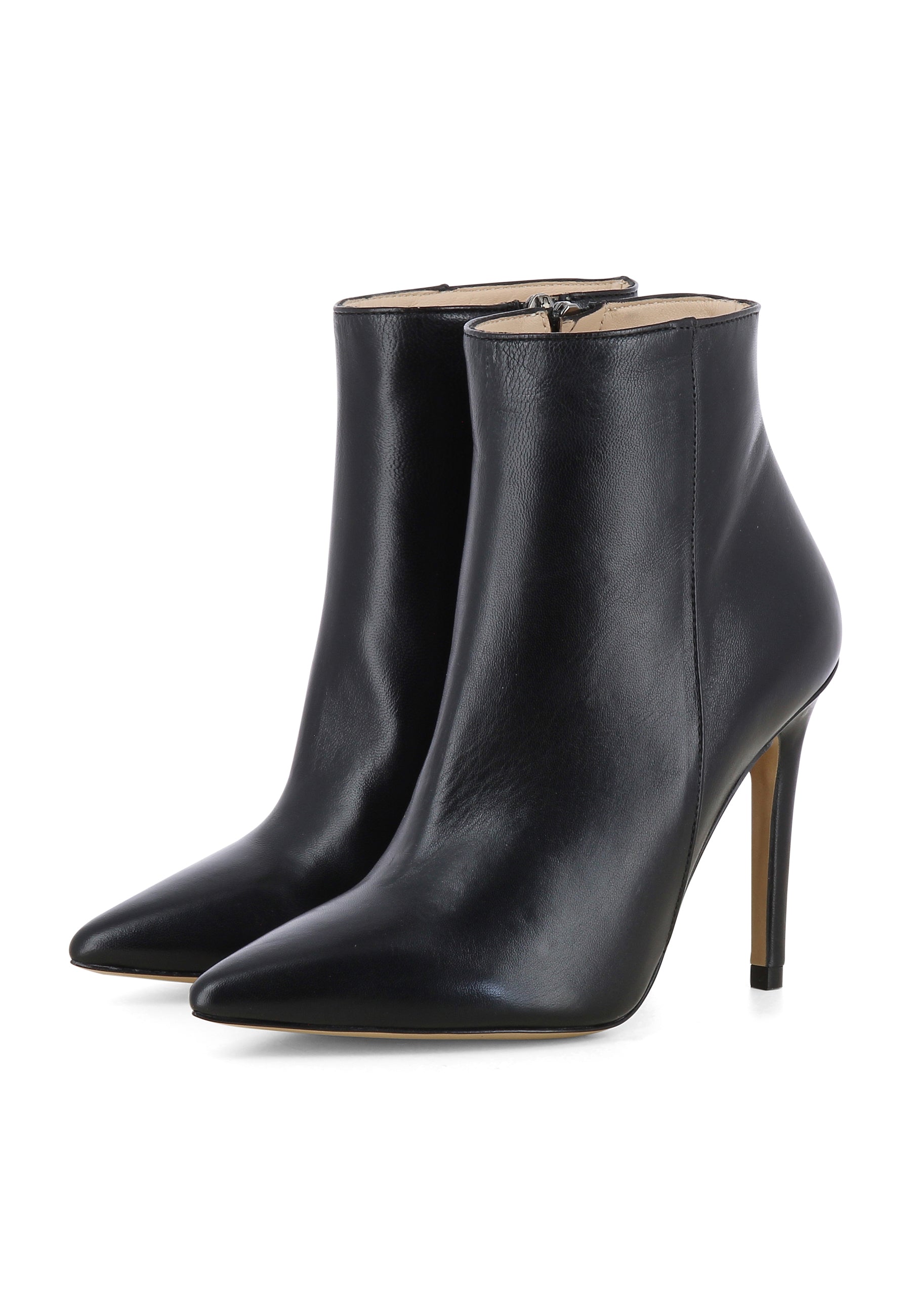 ALINA Damen Stiefelette - Glattleder Schwarz