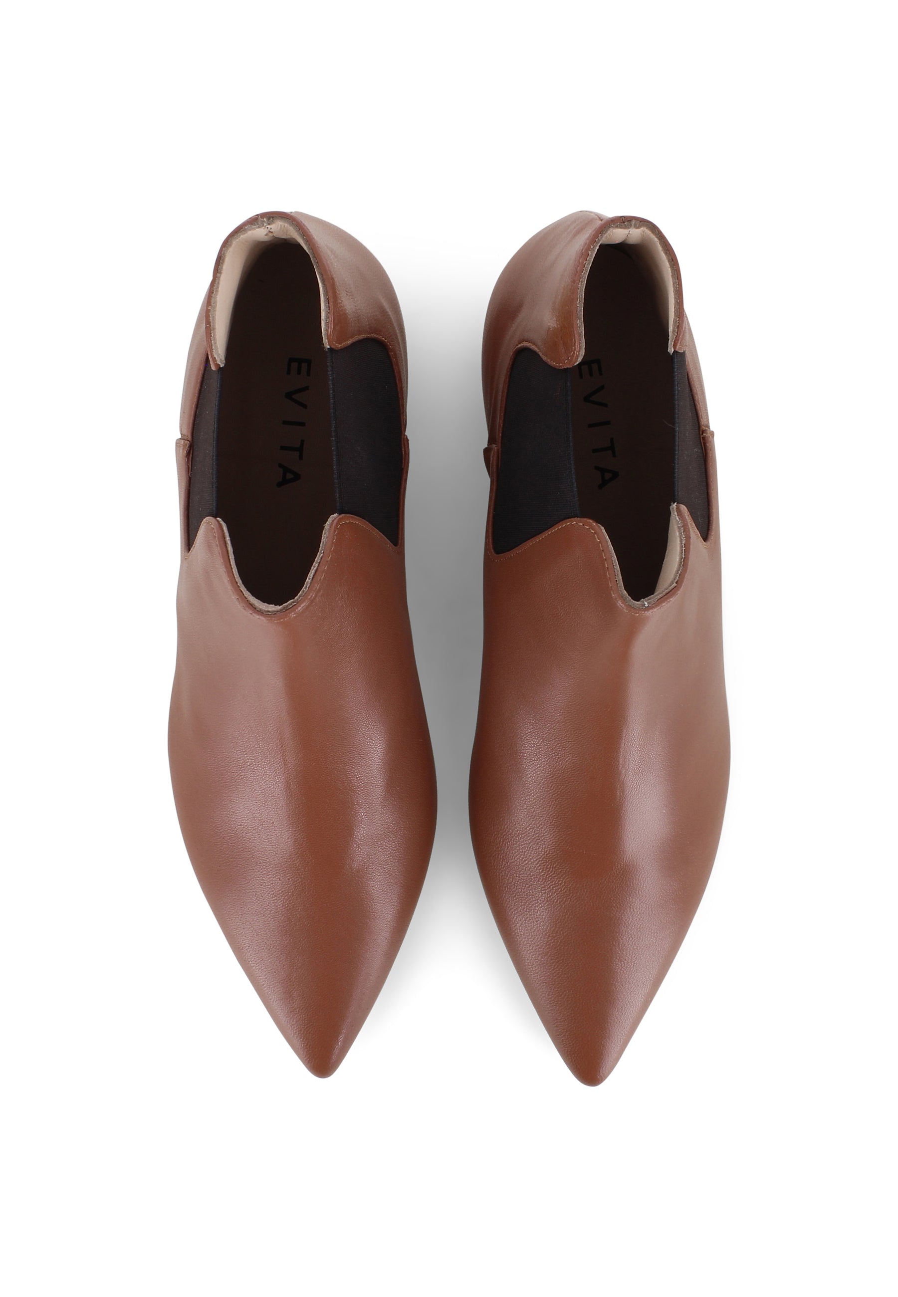 FRANCA Damen Reiterstiefelette - Glattleder Cognac