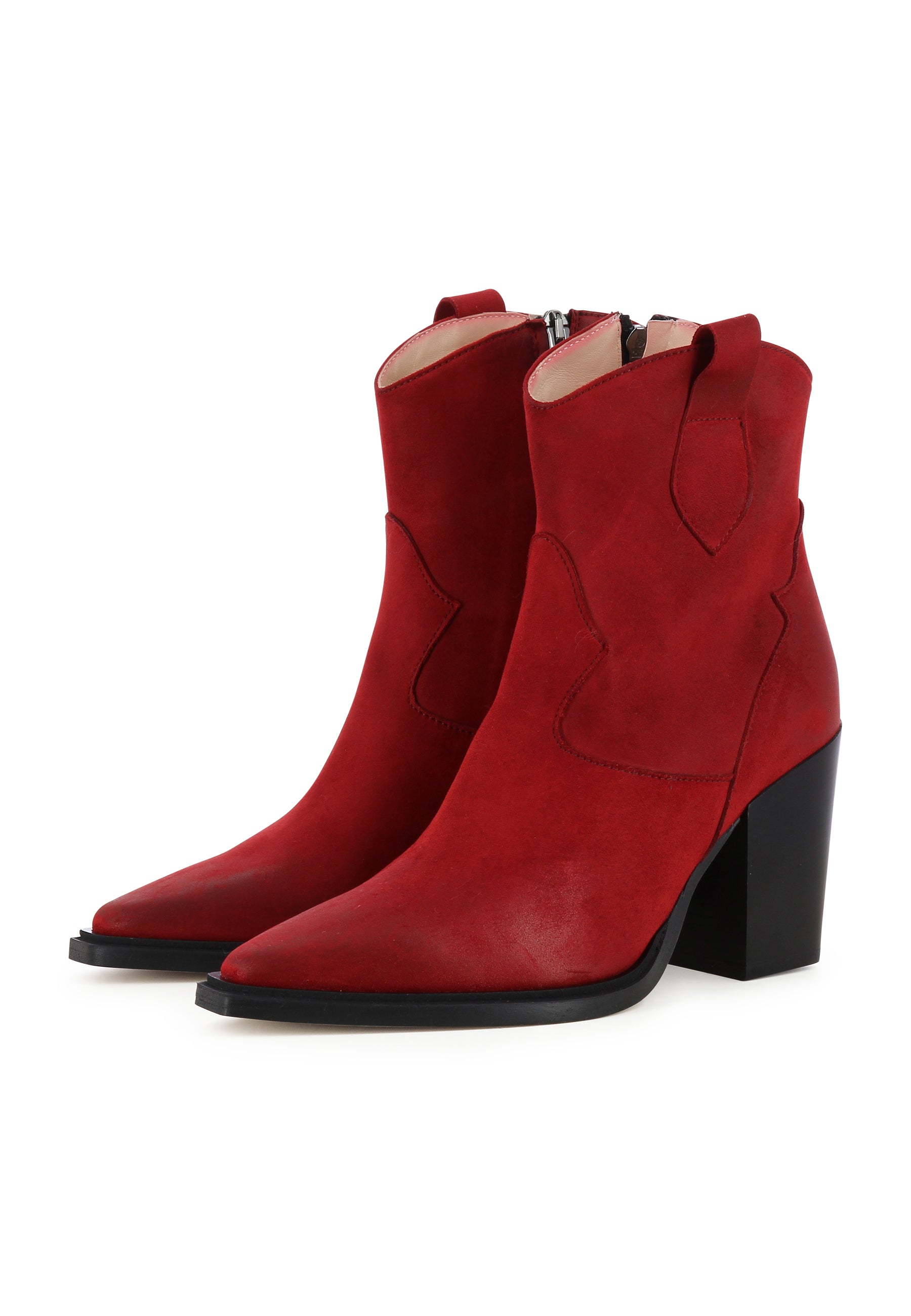 GAIA Damen Cowboy Stiefelette - Nubukleder Bordeaux